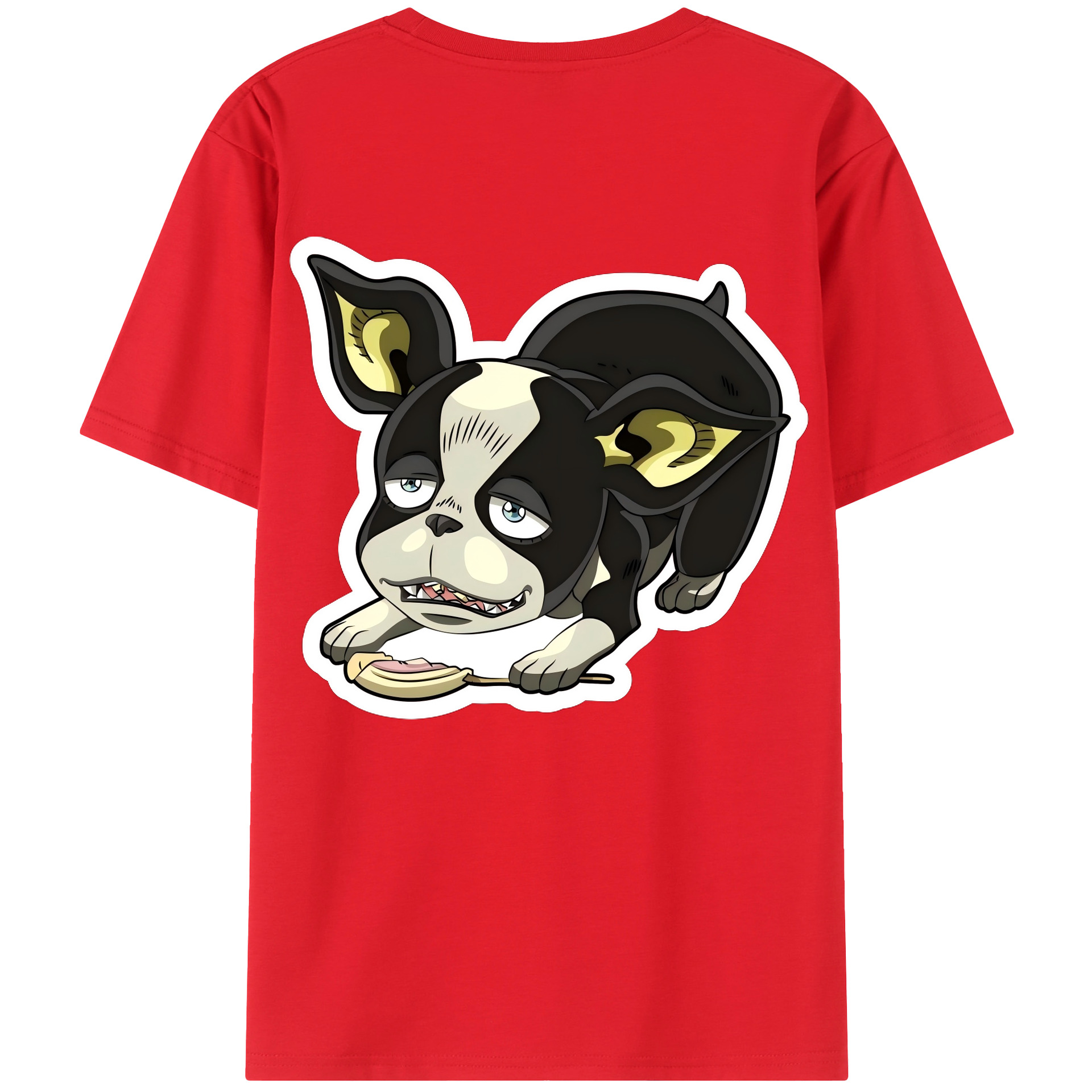 （画像用） ジョジョの奇妙な冒険 イギー JoJo's Bizarre Adventure Iggy 綿100％ メンズ半袖Tシャツ（バックプリント） 通気性