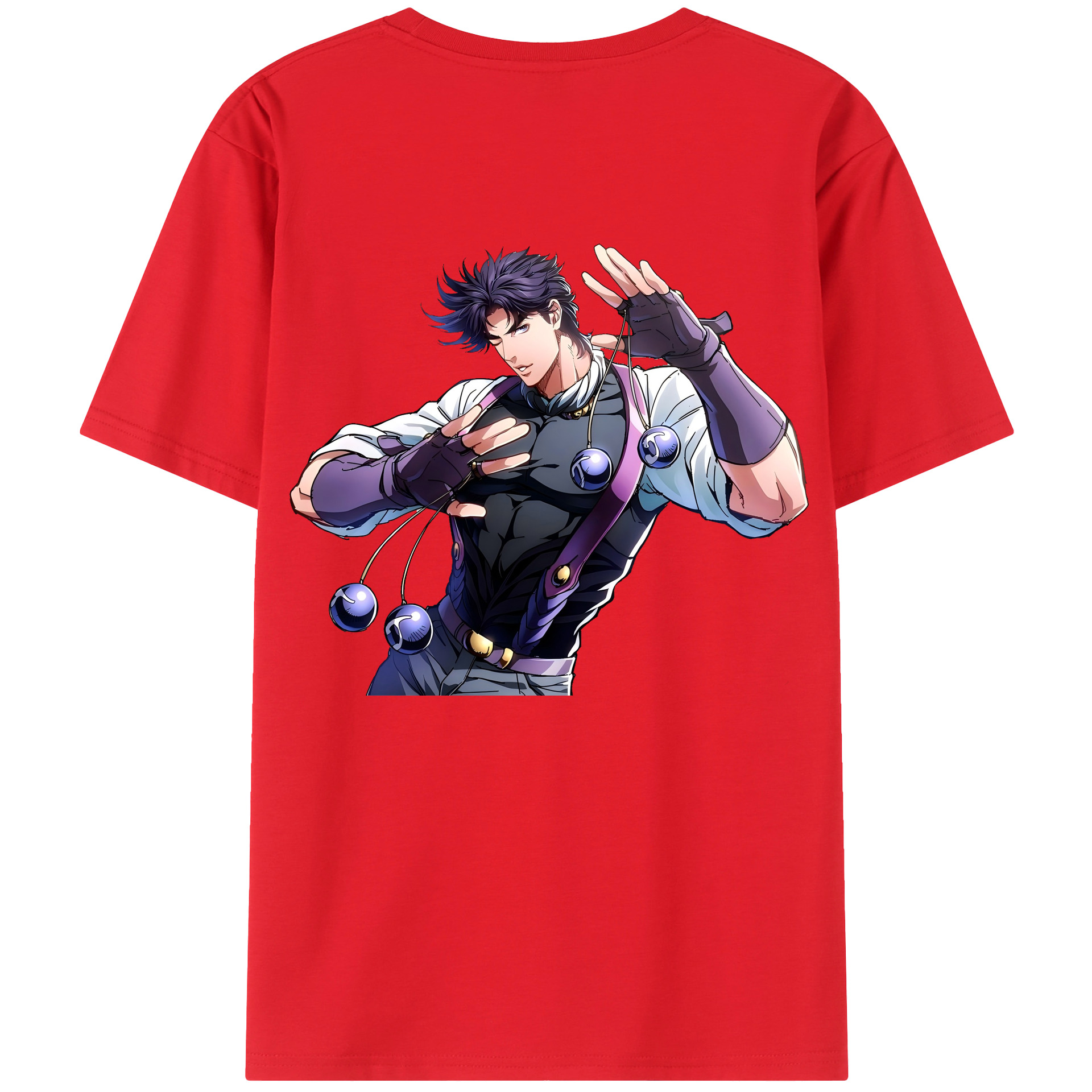 （画像用） ジョジョの奇妙な冒険 JoJo's Bizarre Adventure 綿100％ メンズ半袖Tシャツ（バックプリント） 通気性