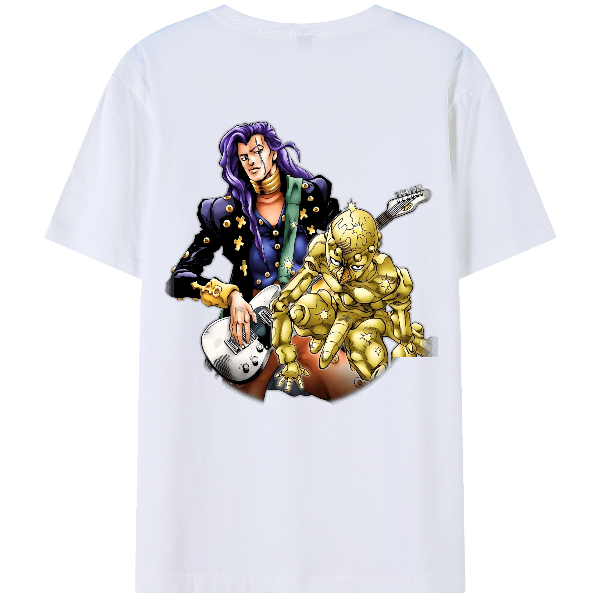 （画像用） ジョジョの奇妙な冒険 おといし あきら JoJo's Bizarre Adventure Akira Otoishi 綿100％ メンズ半袖Tシャツ（バックプリント） 通気性
