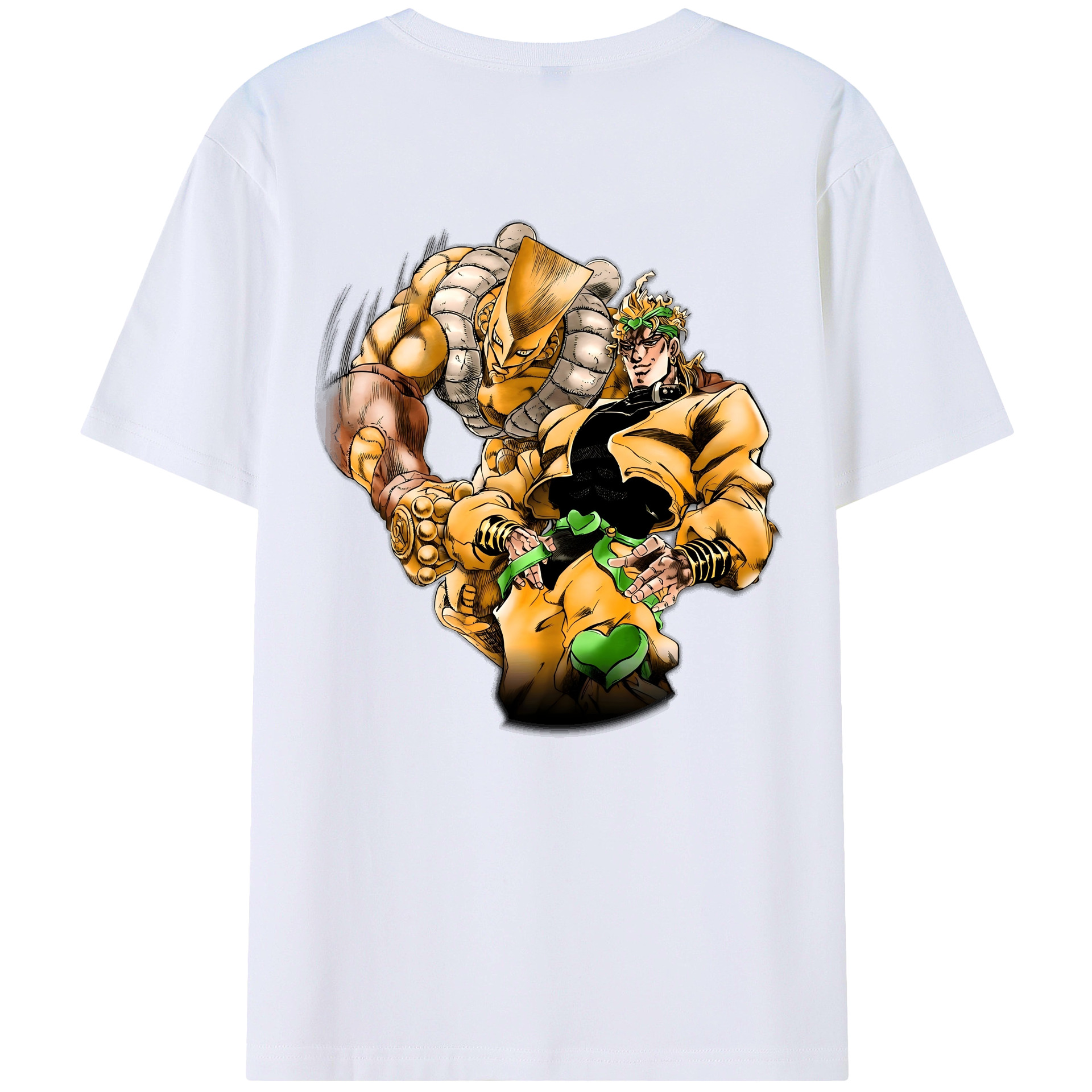 （画像用） ジョジョの奇妙な冒険 ディオ?ブランドー JoJo's Bizarre Adventure Dio Brando 綿100％ メンズ半袖Tシャツ（バックプリント） 通気性