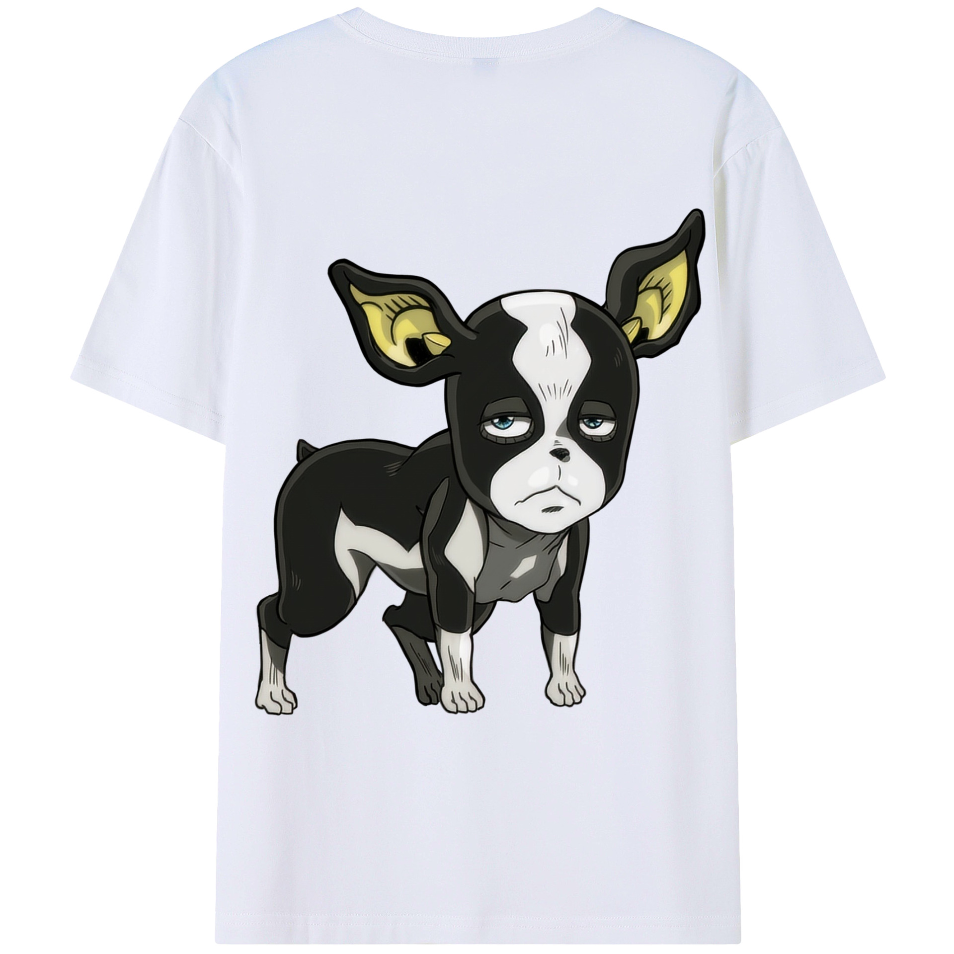 （画像用） ジョジョの奇妙な冒険 イギー JoJo's Bizarre Adventure Iggy 綿100％ メンズ半袖Tシャツ（バックプリント） 通気性