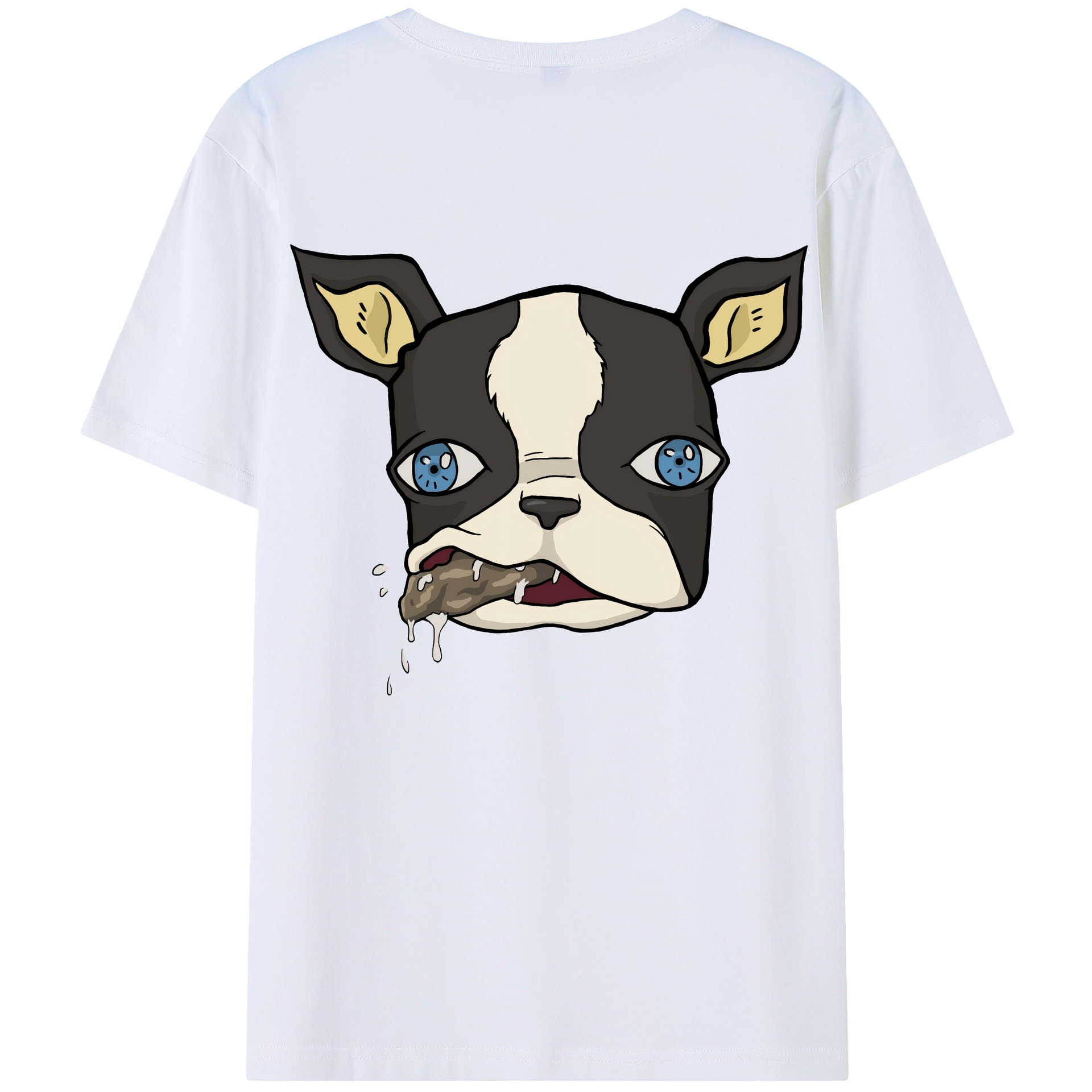 （画像用） ジョジョの奇妙な冒険 イギー JoJo's Bizarre Adventure Iggy 綿100％ メンズ半袖Tシャツ（バックプリント） 通気性