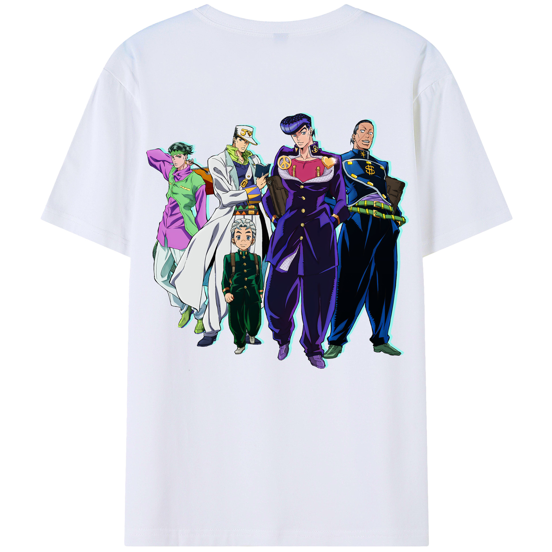 （画像用） ジョジョの奇妙な冒険 JoJo's Bizarre Adventure 綿100％ メンズ半袖Tシャツ（バックプリント） 通気性