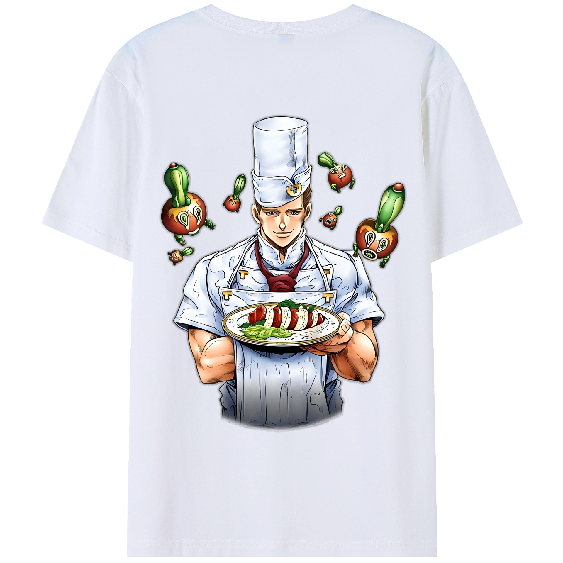 （画像用） ジョジョの奇妙な冒険 Tonio Trussardi JoJo's Bizarre Adventure トニオ?トラッサルディ 綿100％ メンズ半袖Tシャツ（バックプリント） 通気性