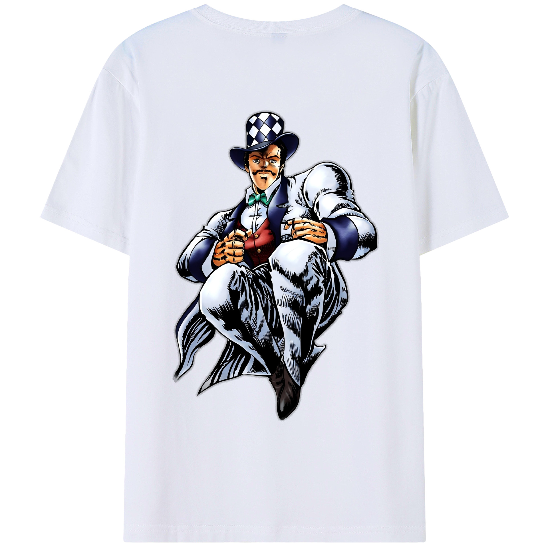 （画像用） ジョジョの奇妙な冒険 ウィル?アントニオ?ツェペリ JoJo's Bizarre Adventure Will Anthonio Zeppeli 綿100％ メンズ半袖Tシャツ（バックプリント） 通気性