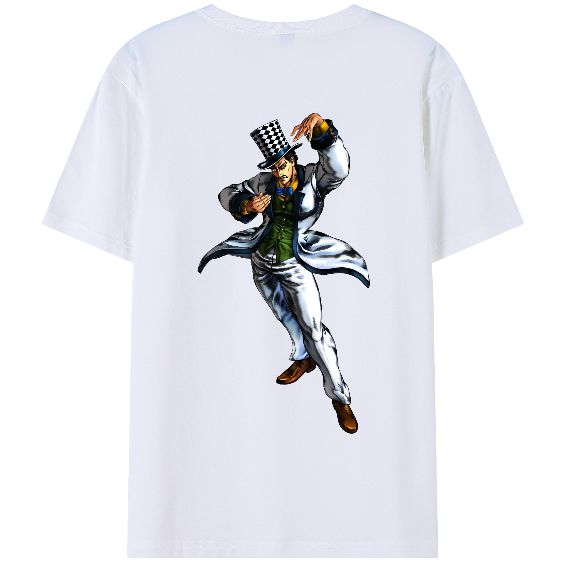 （画像用） ジョジョの奇妙な冒険 ウィル?アントニオ?ツェペリ JoJo's Bizarre Adventure Will Anthonio Zeppeli 綿100％ メンズ半袖Tシャツ（バックプリント） 通気性