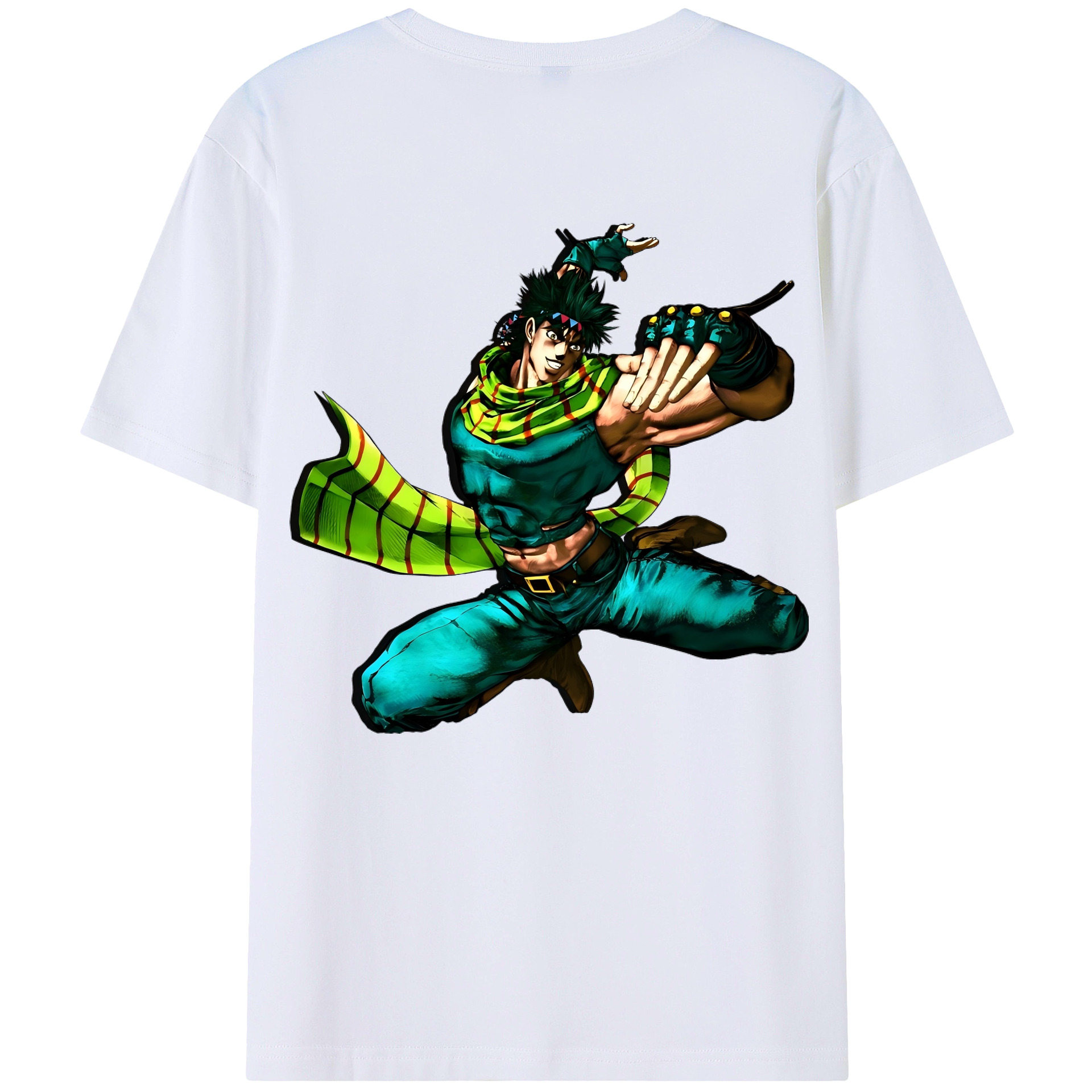 （画像用） ジョジョの奇妙な冒険 ジョセフ?ジョースター JoJo's Bizarre Adventure Joseph Joestar 綿100％ メンズ半袖Tシャツ（バックプリント） 通気性