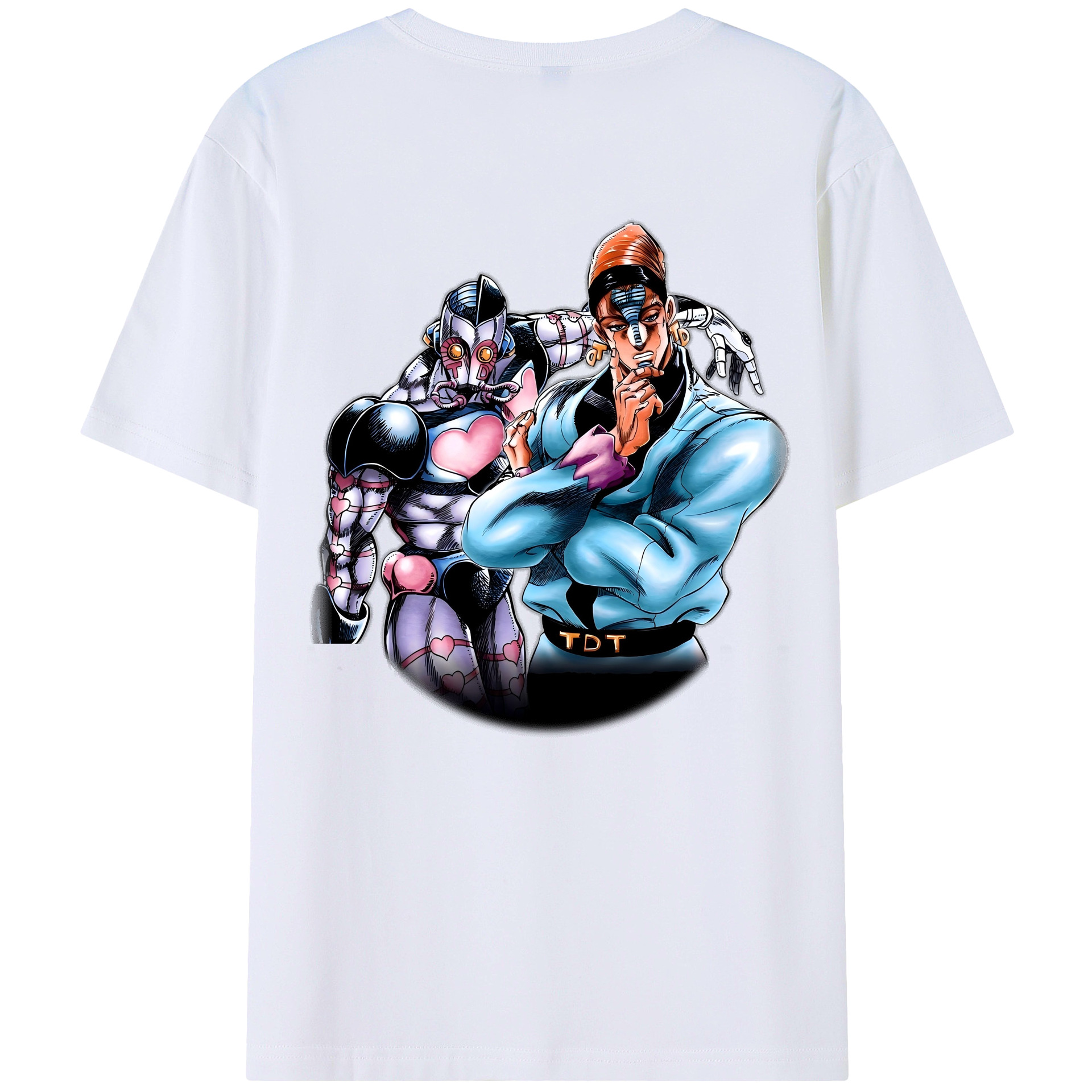 （画像用） ジョジョの奇妙な冒険 ひがしかた じょうすけ JoJo's Bizarre Adventure Higashikata Josuke 綿100％ メンズ半袖Tシャツ（バックプリント） 通気性
