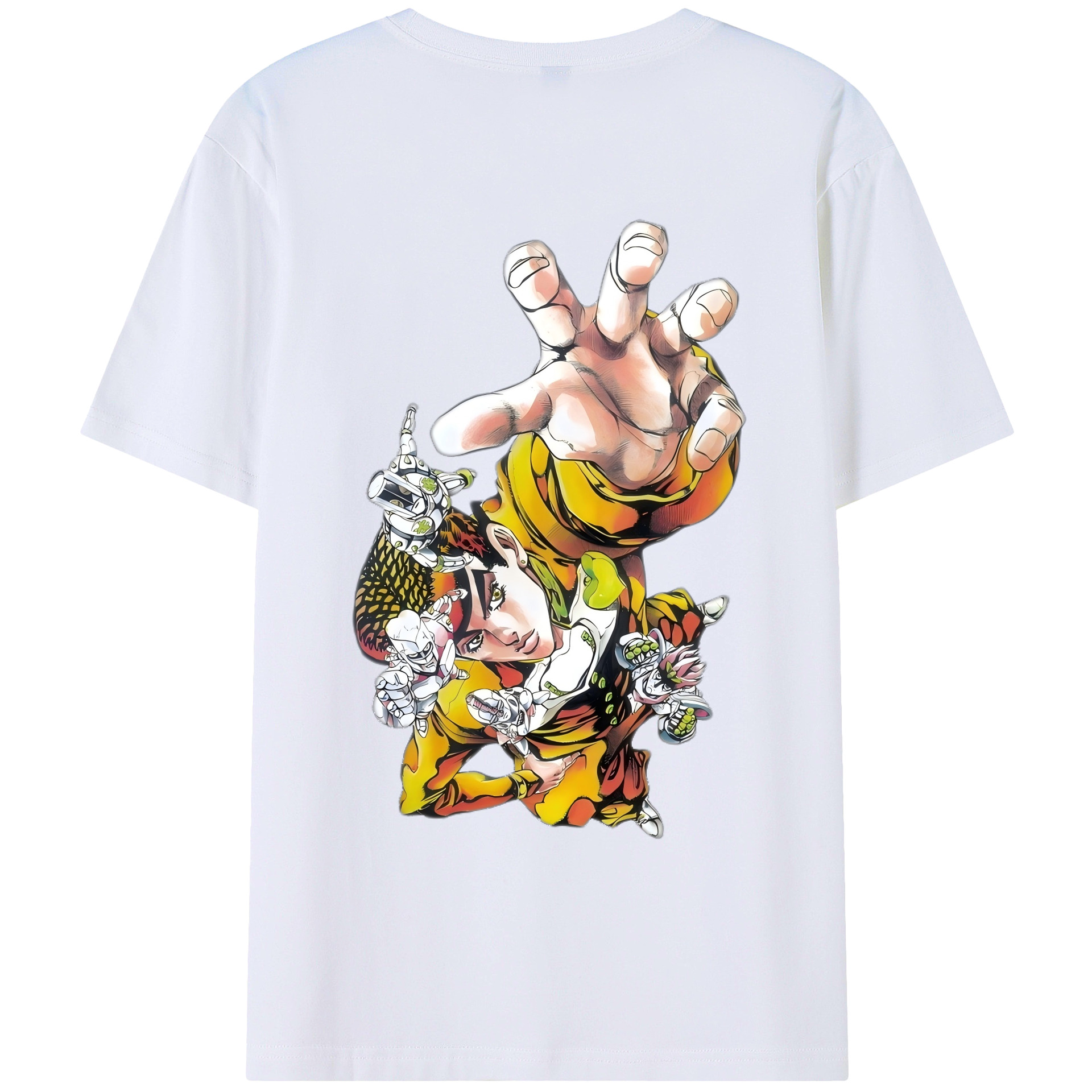 （画像用） ジョジョの奇妙な冒険 ひがしかた じょうすけ JoJo's Bizarre Adventure Higashikata Josuke 綿100％ メンズ半袖Tシャツ（バックプリント） 通気性