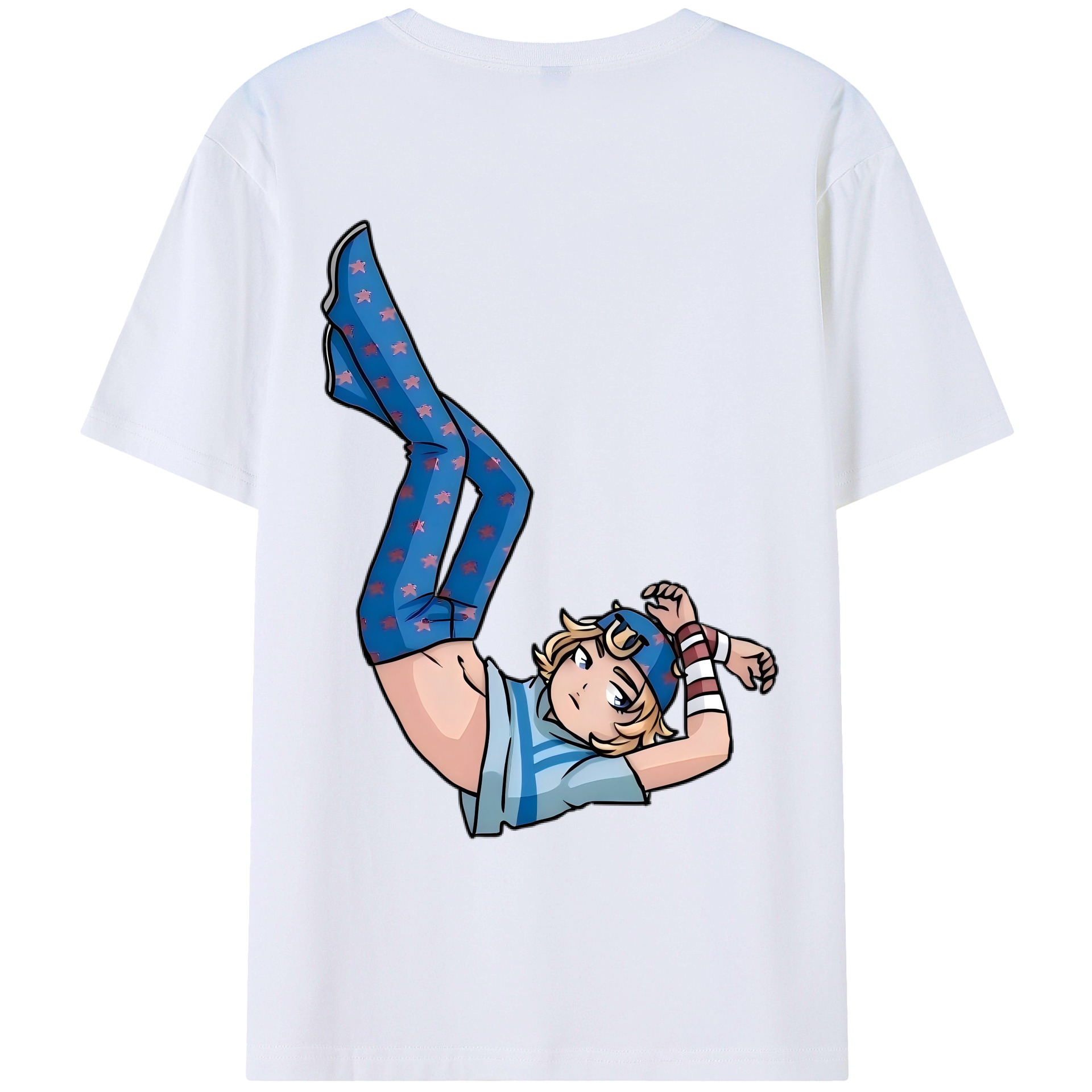（画像用） ジョジョの奇妙な冒険 グイード?ミスタ JoJo's Bizarre Adventure Guido Mista 綿100％ メンズ半袖Tシャツ（バックプリント） 通気性