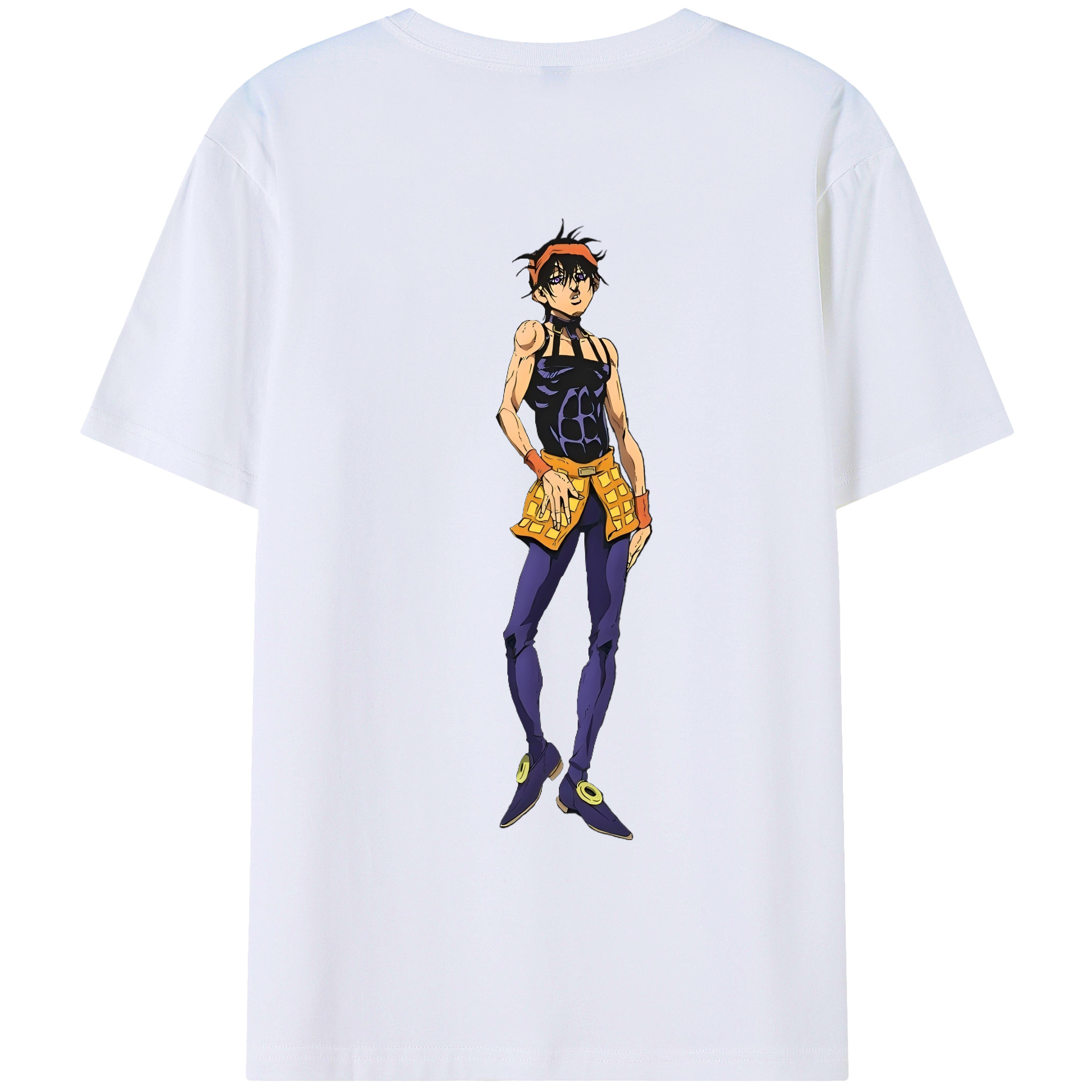 （画像用） ジョジョの奇妙な冒険 ナランチャ?ギルガ JoJo's Bizarre Adventure Narancia Ghirga 綿100％ メンズ半袖Tシャツ（バックプリント） 通気性