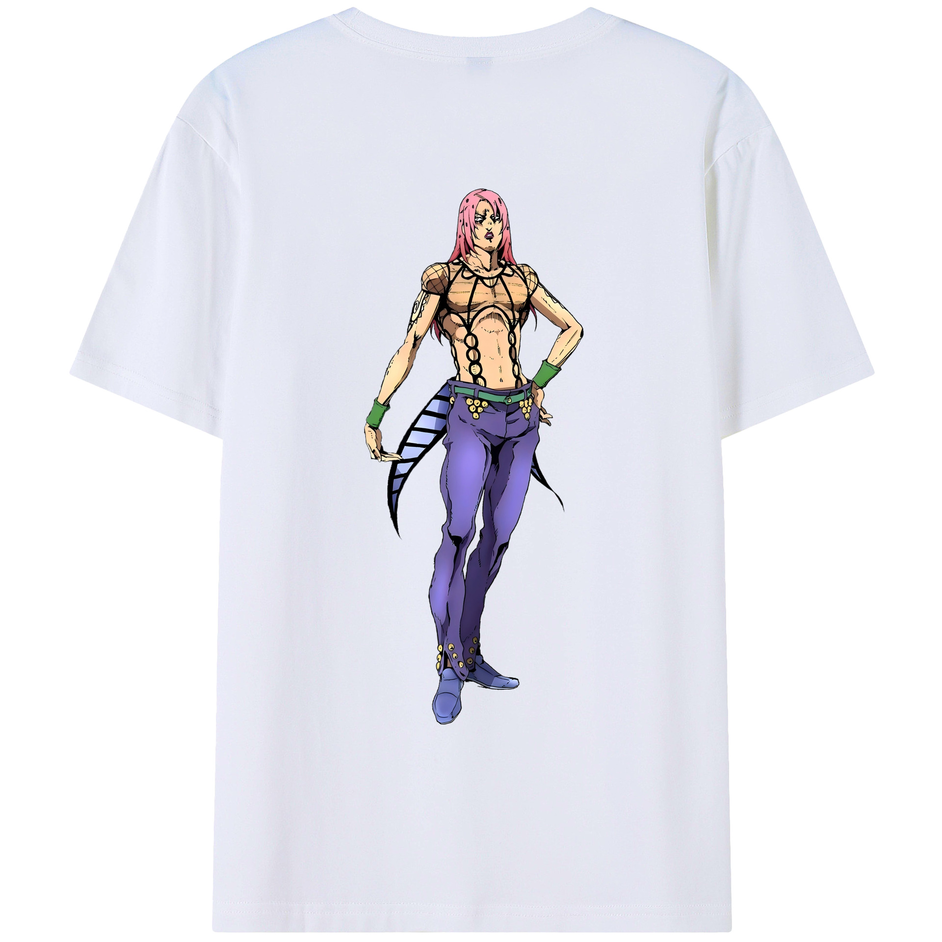 （画像用） ジョジョの奇妙な冒険 ビネガー?ドッピオ JoJo's Bizarre Adventure Vinegar Doppio 綿100％ メンズ半袖Tシャツ（バックプリント） 通気性