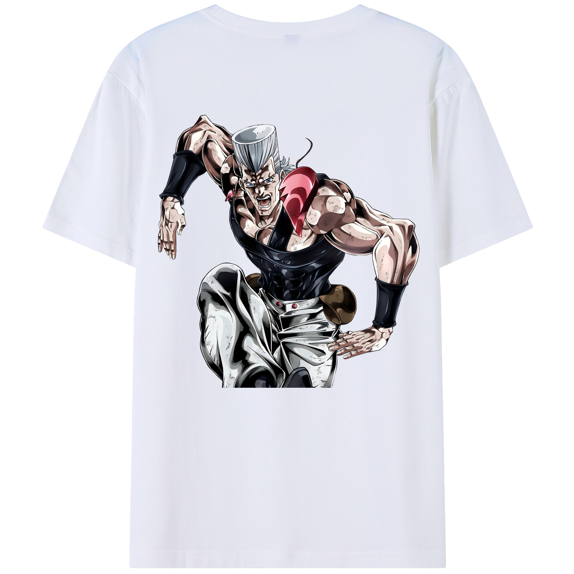 （画像用） ジョジョの奇妙な冒険 ジャン＝ピエール?ポルナレフ JoJo's Bizarre Adventure Jan Pierre Polnareff 綿100％ メンズ半袖Tシャツ（バックプリント） 通気性