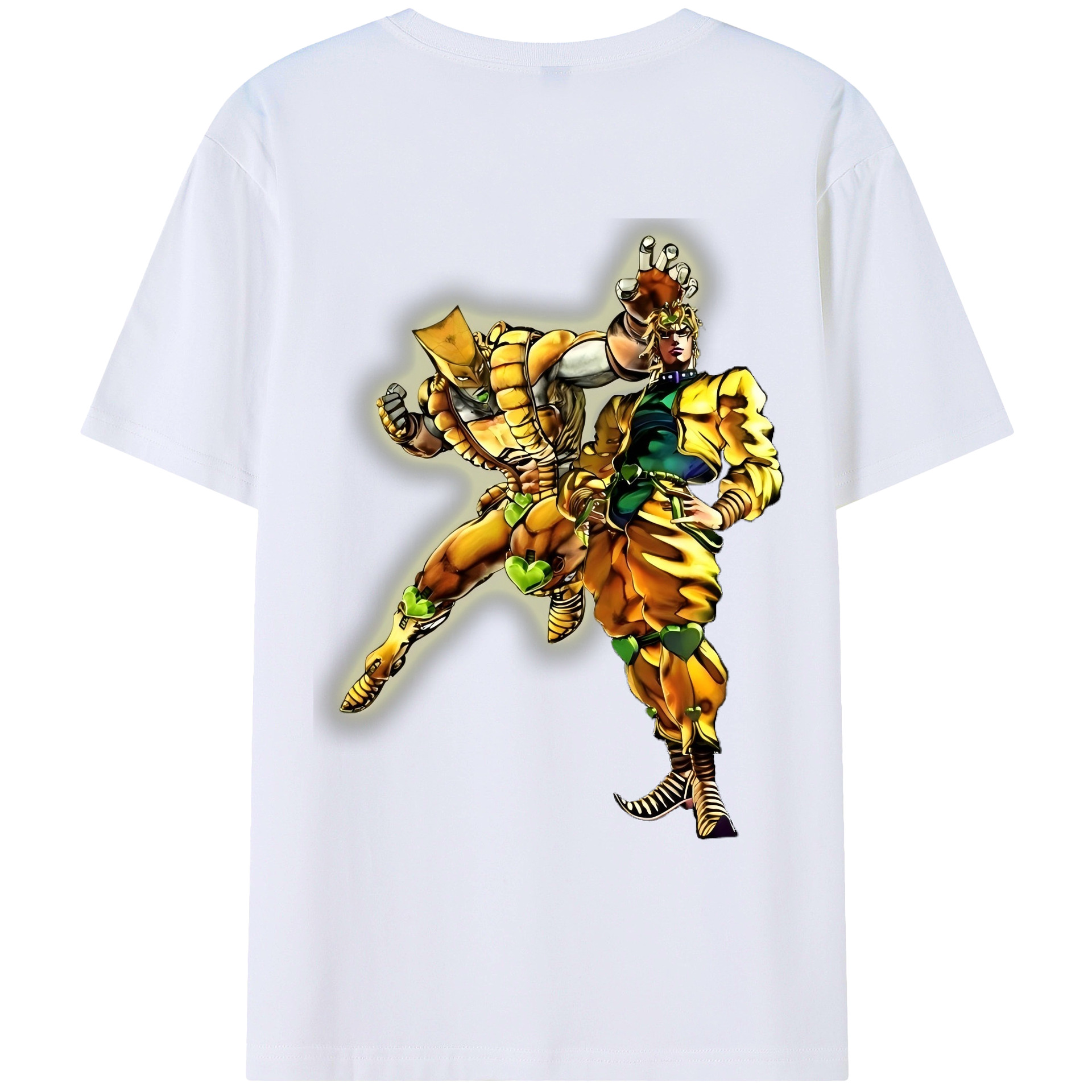 （画像用） ジョジョの奇妙な冒険 ディオ?ブランドー JoJo's Bizarre Adventure Dio Brando 綿100％ メンズ半袖Tシャツ（バックプリント） 通気性
