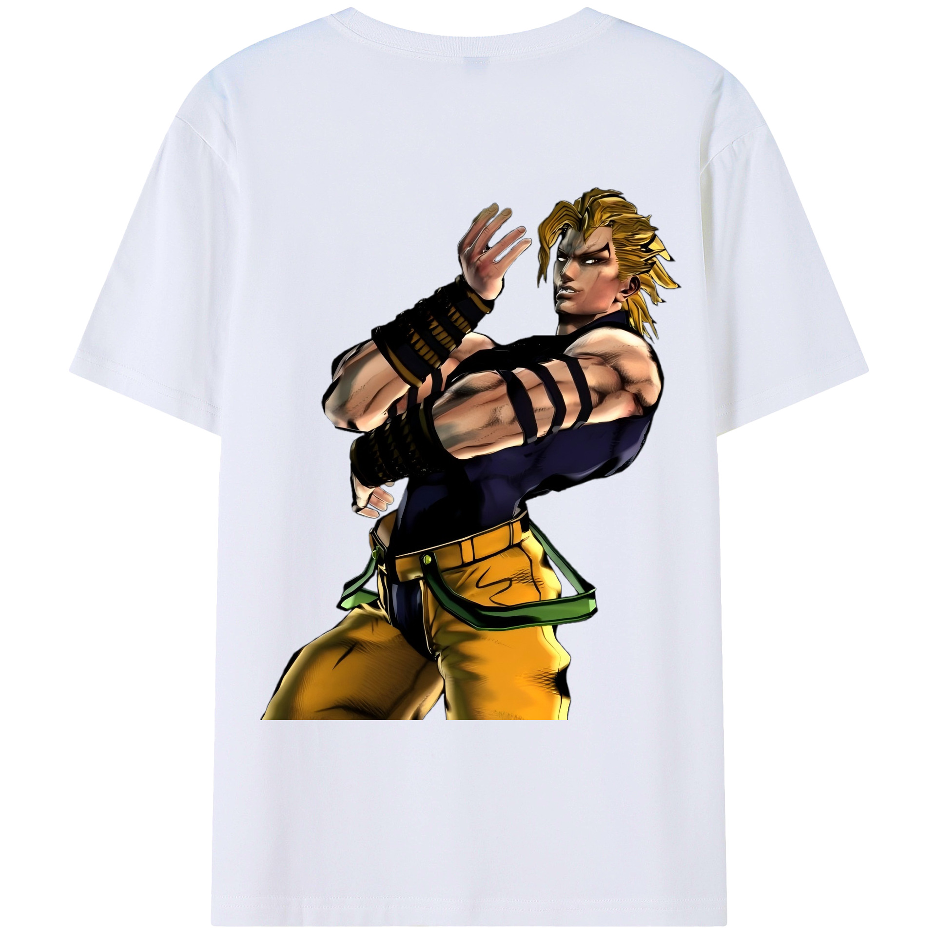 （画像用） ジョジョの奇妙な冒険 ディオ?ブランドー JoJo's Bizarre Adventure Dio Brando 綿100％ メンズ半袖Tシャツ（バックプリント） 通気性