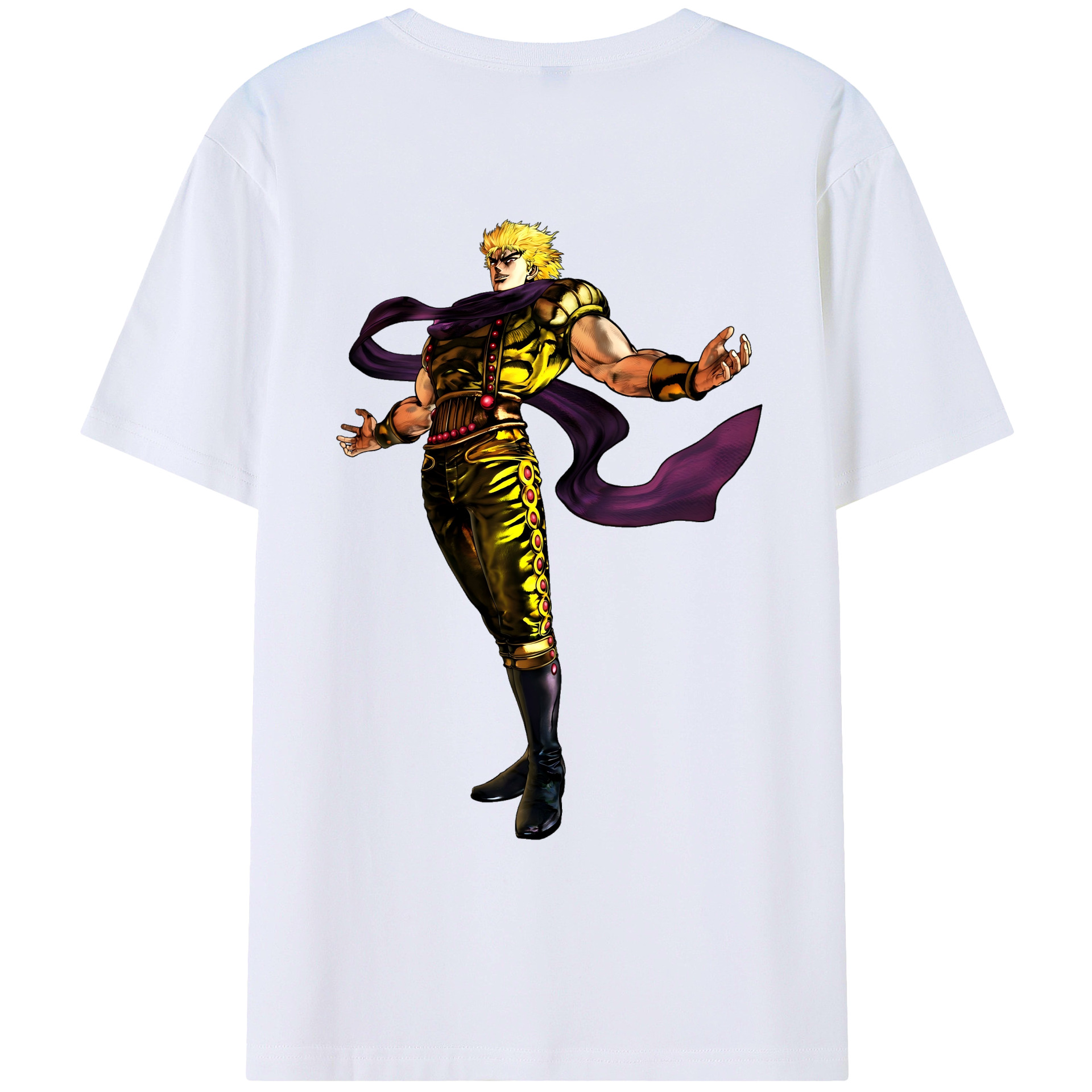 （画像用） ジョジョの奇妙な冒険 ディオ?ブランドー JoJo's Bizarre Adventure Dio Brando 綿100％ メンズ半袖Tシャツ（バックプリント） 通気性