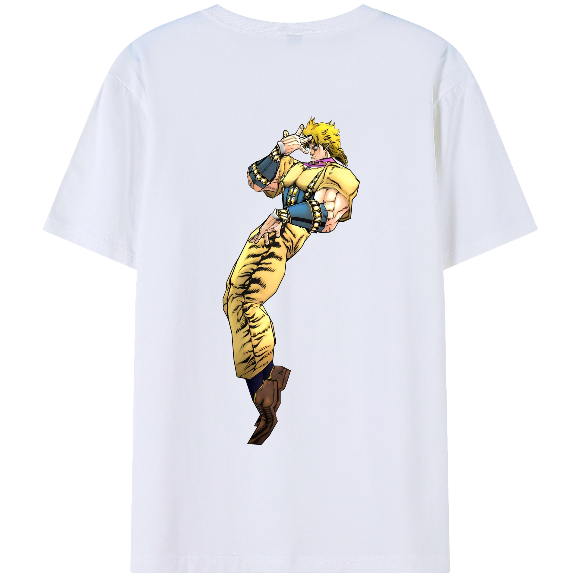 （画像用） ジョジョの奇妙な冒険 ディオ?ブランドー JoJo's Bizarre Adventure Dio Brando 綿100％ メンズ半袖Tシャツ（バックプリント） 通気性