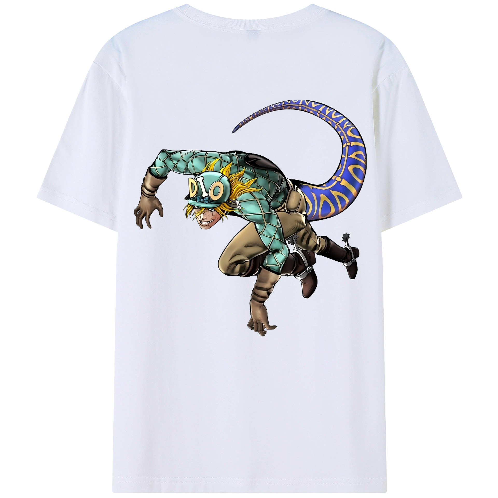 （画像用） ジョジョの奇妙な冒険 ディオ?ブランドー JoJo's Bizarre Adventure Dio Brando 綿100％ メンズ半袖Tシャツ（バックプリント） 通気性