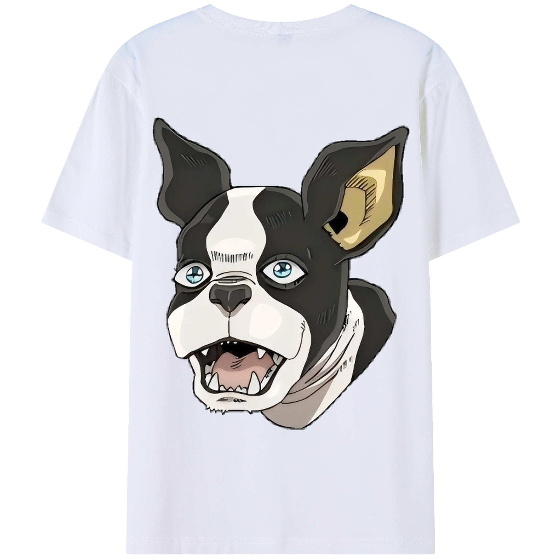 （画像用） ジョジョの奇妙な冒険 イギー JoJo's Bizarre Adventure Iggy 綿100％ メンズ半袖Tシャツ（バックプリント） 通気性