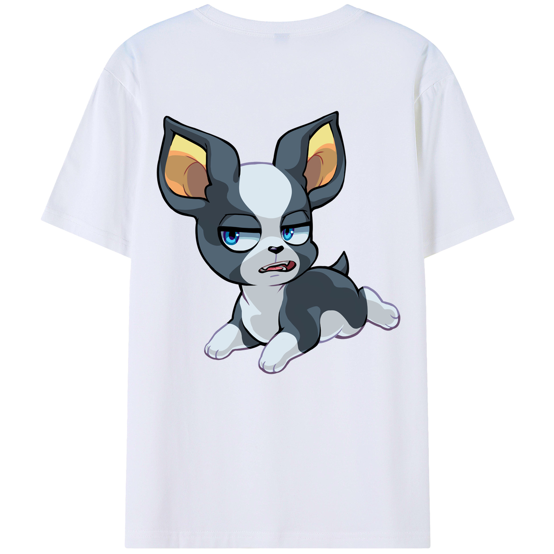 （画像用） ジョジョの奇妙な冒険 イギー JoJo's Bizarre Adventure Iggy 綿100％ メンズ半袖Tシャツ（バックプリント） 通気性