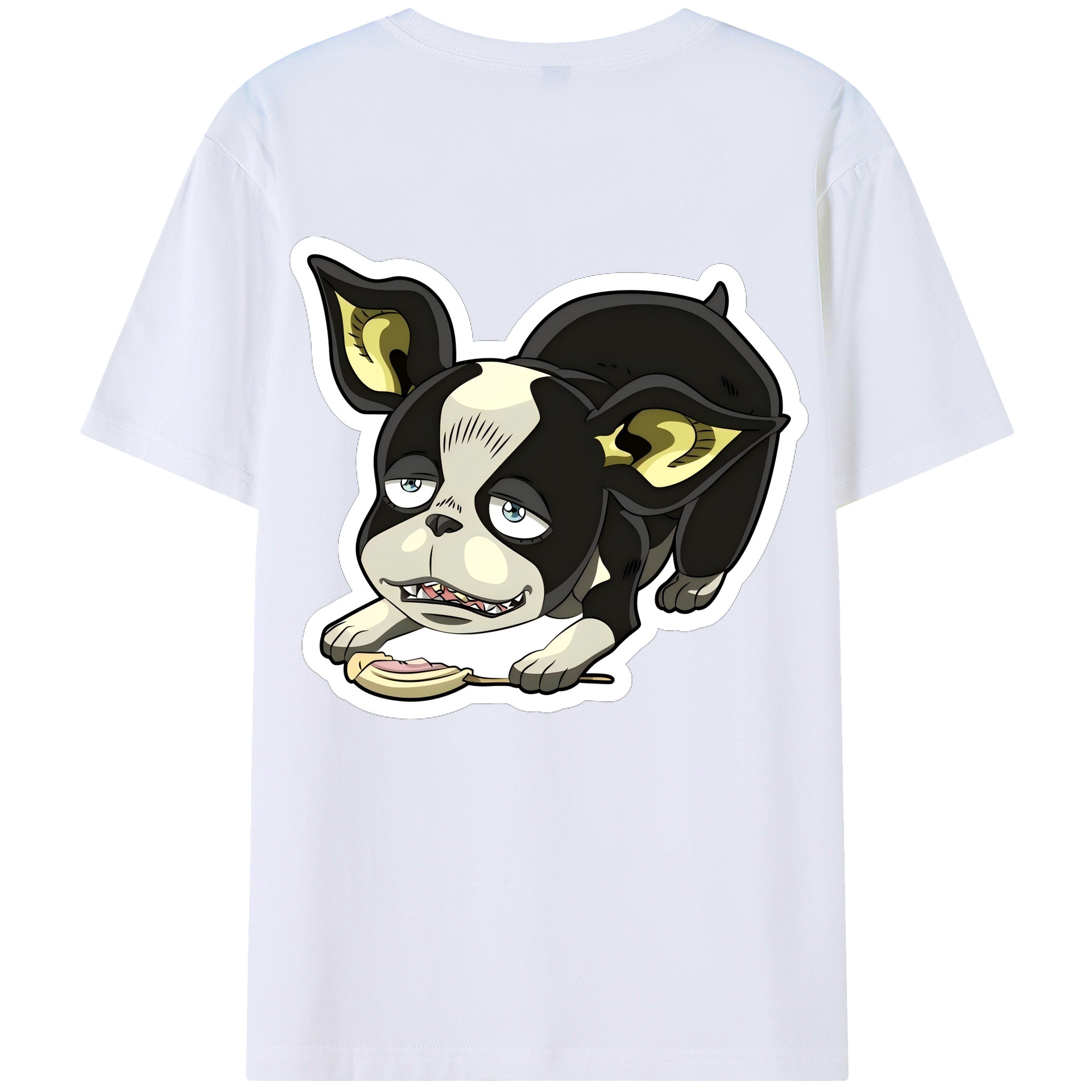 （画像用） ジョジョの奇妙な冒険 イギー JoJo's Bizarre Adventure Iggy 綿100％ メンズ半袖Tシャツ（バックプリント） 通気性