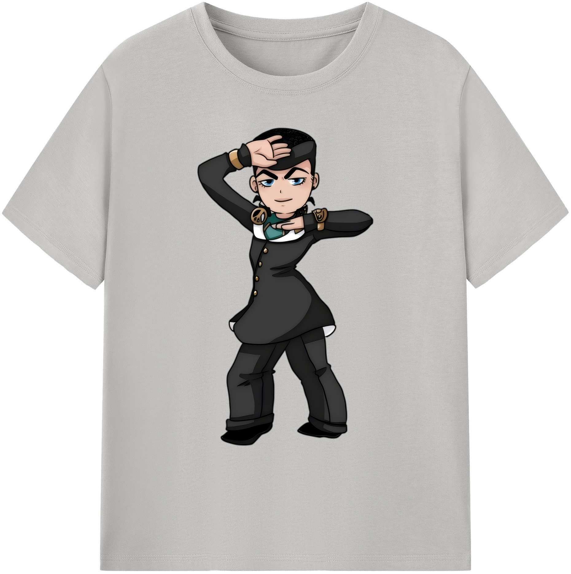 （画像用） ジョジョの奇妙な冒険 ひがしかた じょうすけ JoJo's Bizarre Adventure Higashikata Josuke 綿100％ メンズ半袖Tシャツ｜肌触りやわらか＆通気性