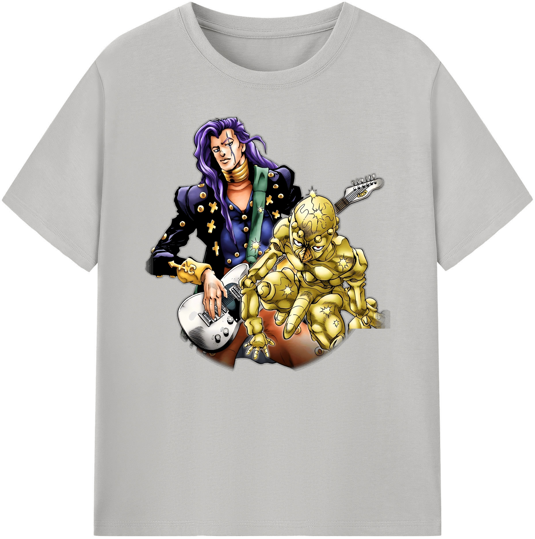 （画像用） ジョジョの奇妙な冒険 おといし あきら JoJo's Bizarre Adventure Akira Otoishi 綿100％ メンズ半袖Tシャツ｜肌触りやわらか＆通気性