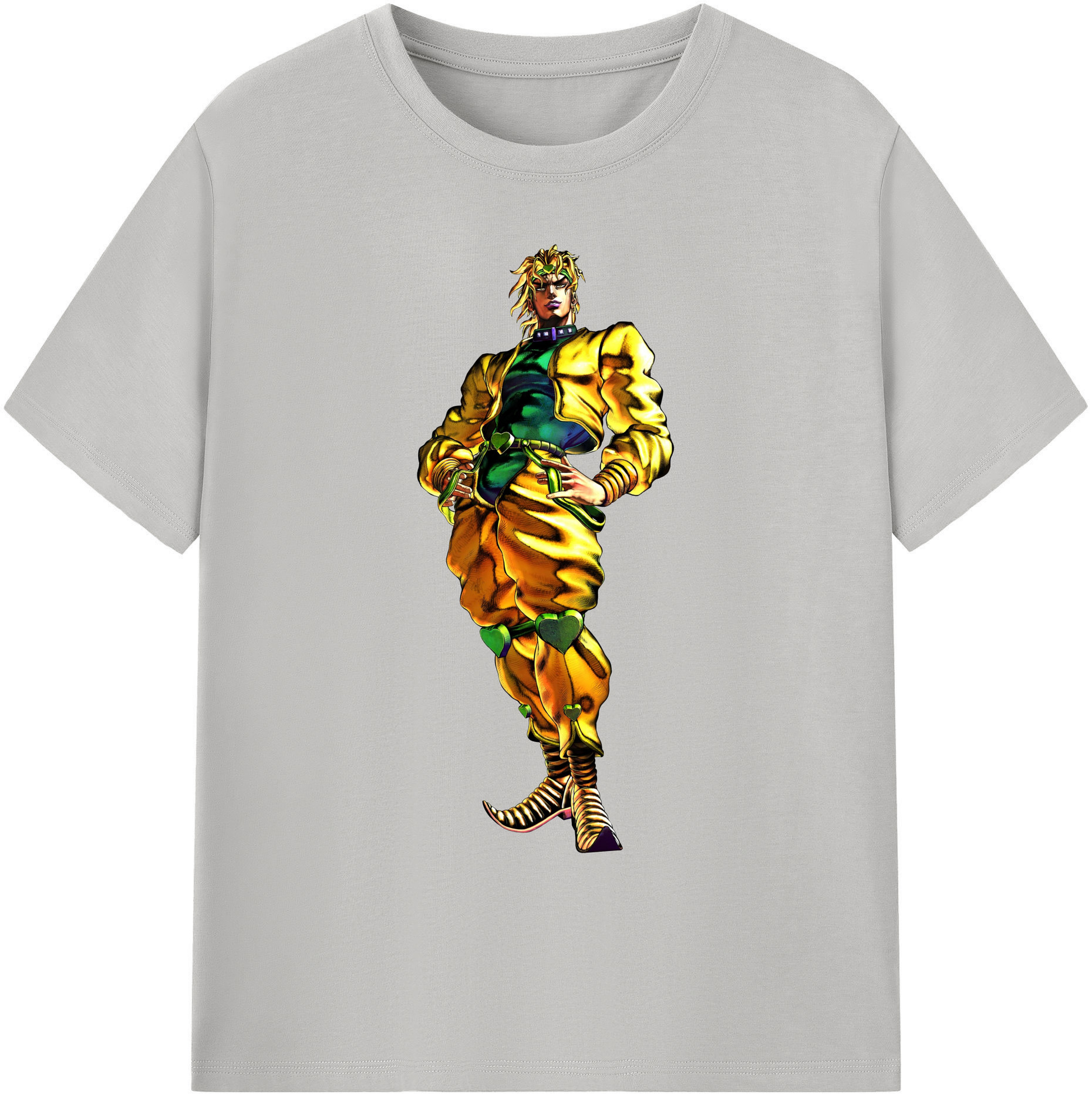 （画像用） ジョジョの奇妙な冒険 ディオ?ブランドー JoJo's Bizarre Adventure Dio Brando 綿100％ メンズ半袖Tシャツ｜肌触りやわらか＆通気性