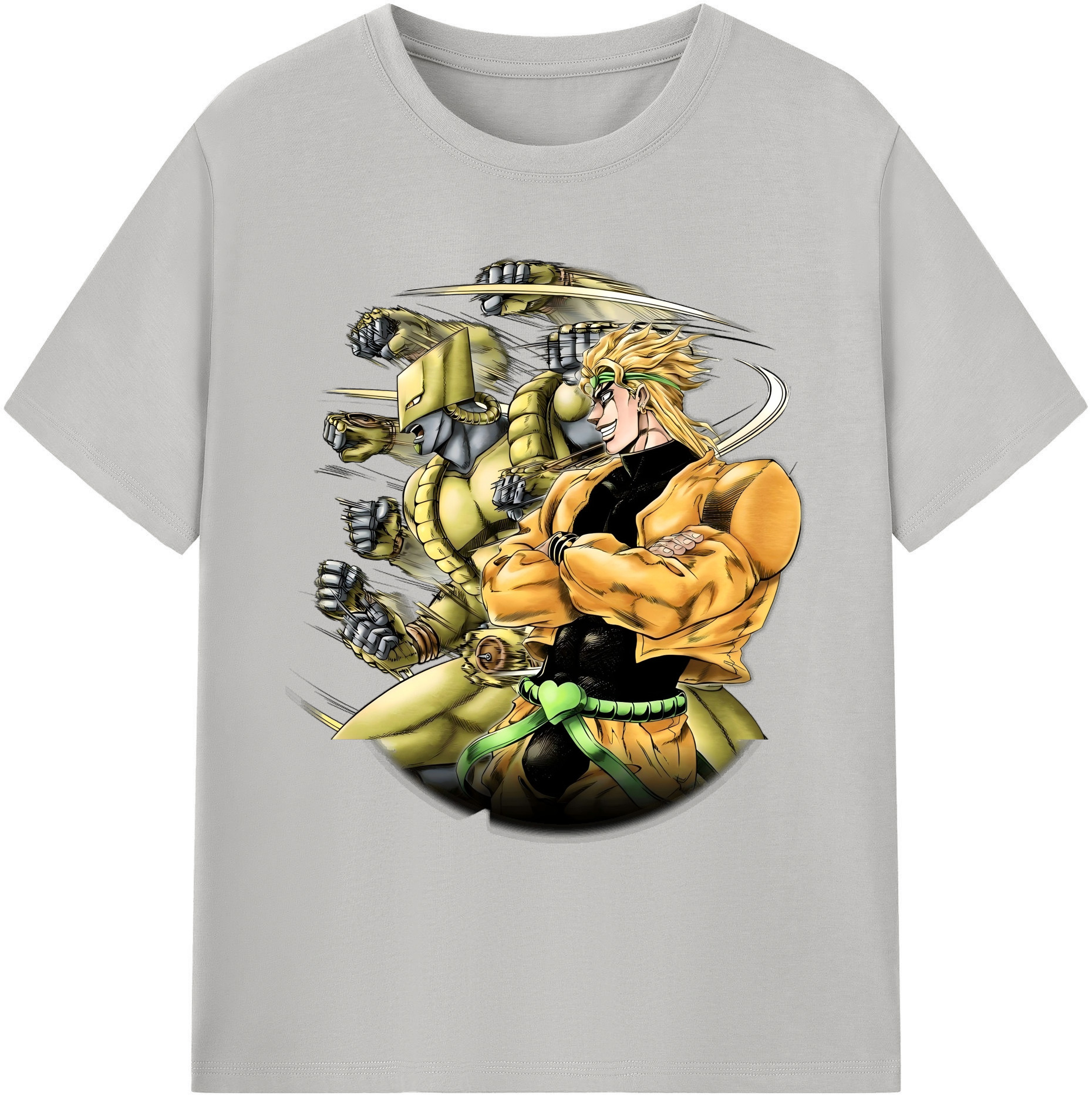 （画像用） ジョジョの奇妙な冒険 ディオ?ブランドー JoJo's Bizarre Adventure Dio Brando 綿100％ メンズ半袖Tシャツ｜肌触りやわらか＆通気性