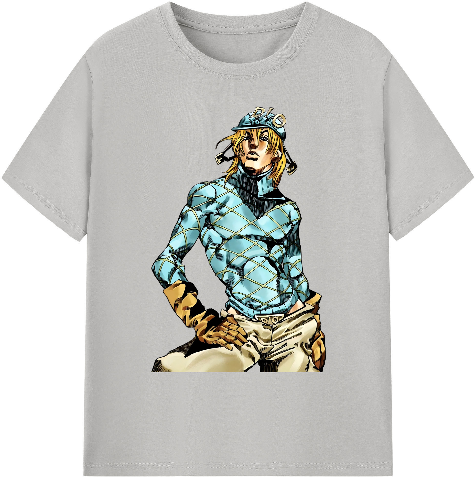 （画像用） ジョジョの奇妙な冒険 ディオ?ブランドー JoJo's Bizarre Adventure Dio Brando 綿100％ メンズ半袖Tシャツ｜肌触りやわらか＆通気性