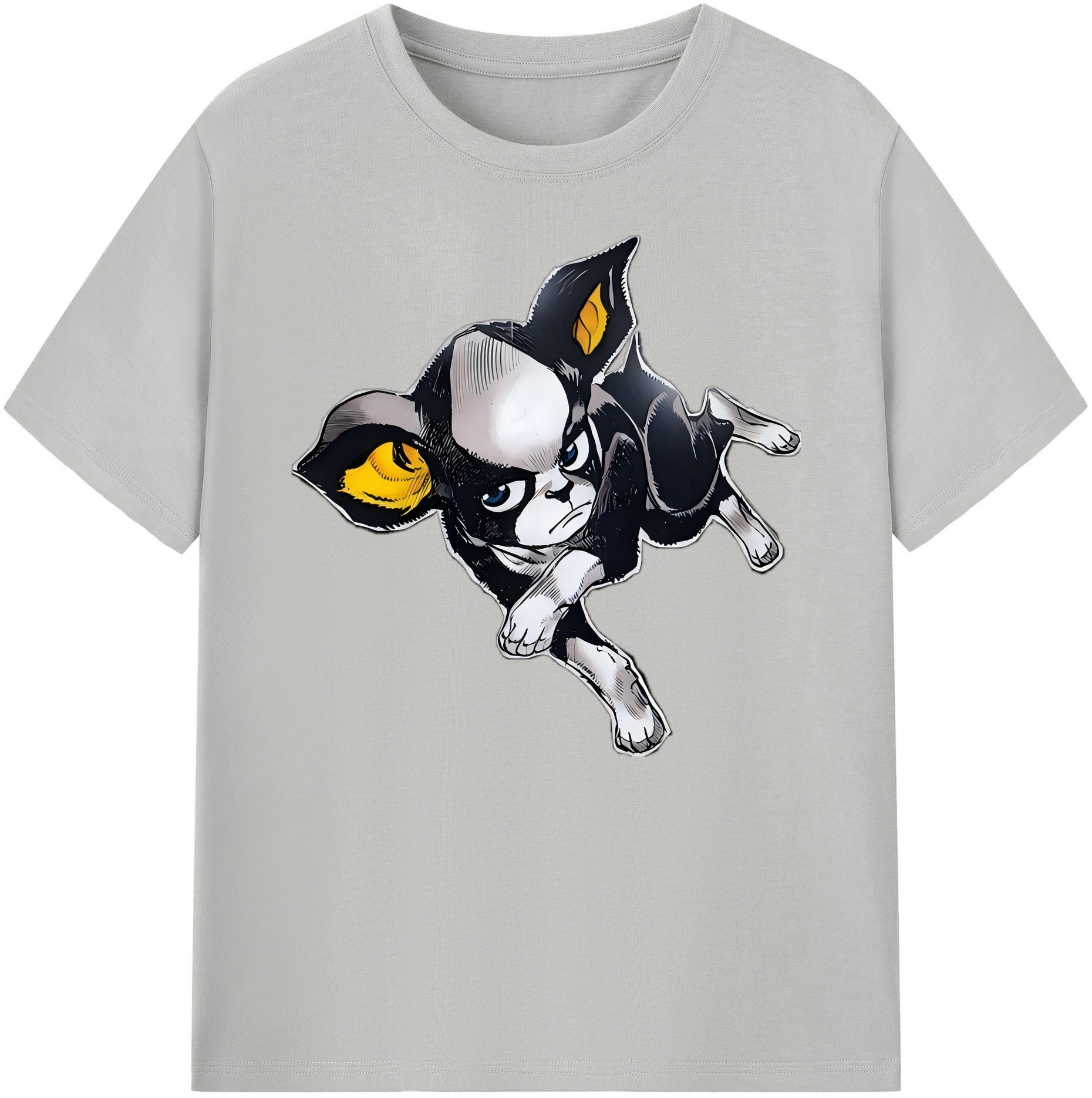 （画像用） ジョジョの奇妙な冒険 イギー JoJo's Bizarre Adventure Iggy 綿100％ メンズ半袖Tシャツ｜肌触りやわらか＆通気性