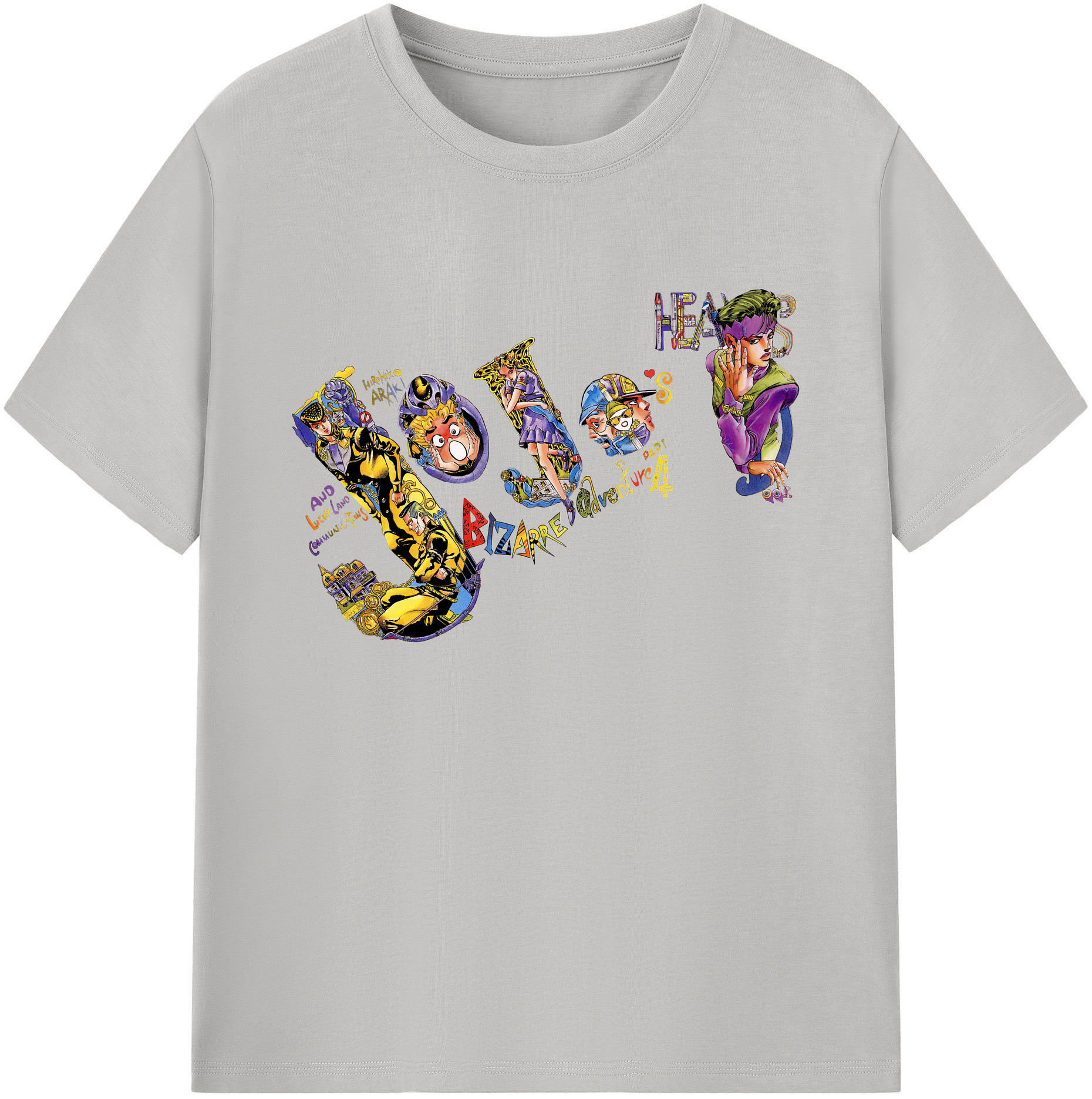 （画像用） ジョジョの奇妙な冒険 JoJo's Bizarre Adventure 綿100％ メンズ半袖Tシャツ｜肌触りやわらか＆通気性