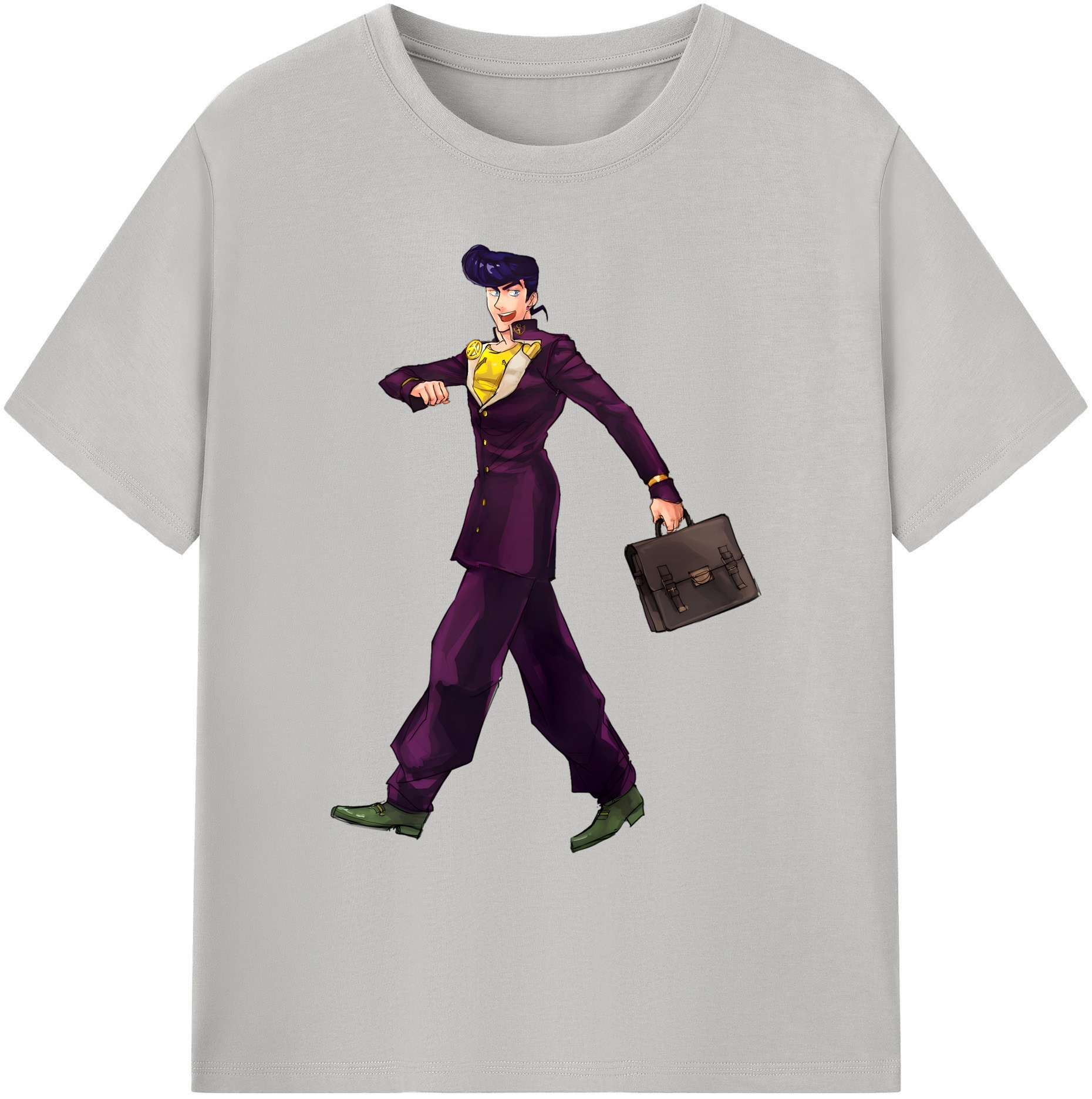 （画像用） ジョジョの奇妙な冒険 ひがしかた じょうすけ JoJo's Bizarre Adventure Higashikata Josuke 綿100％ メンズ半袖Tシャツ｜肌触りやわらか＆通気性