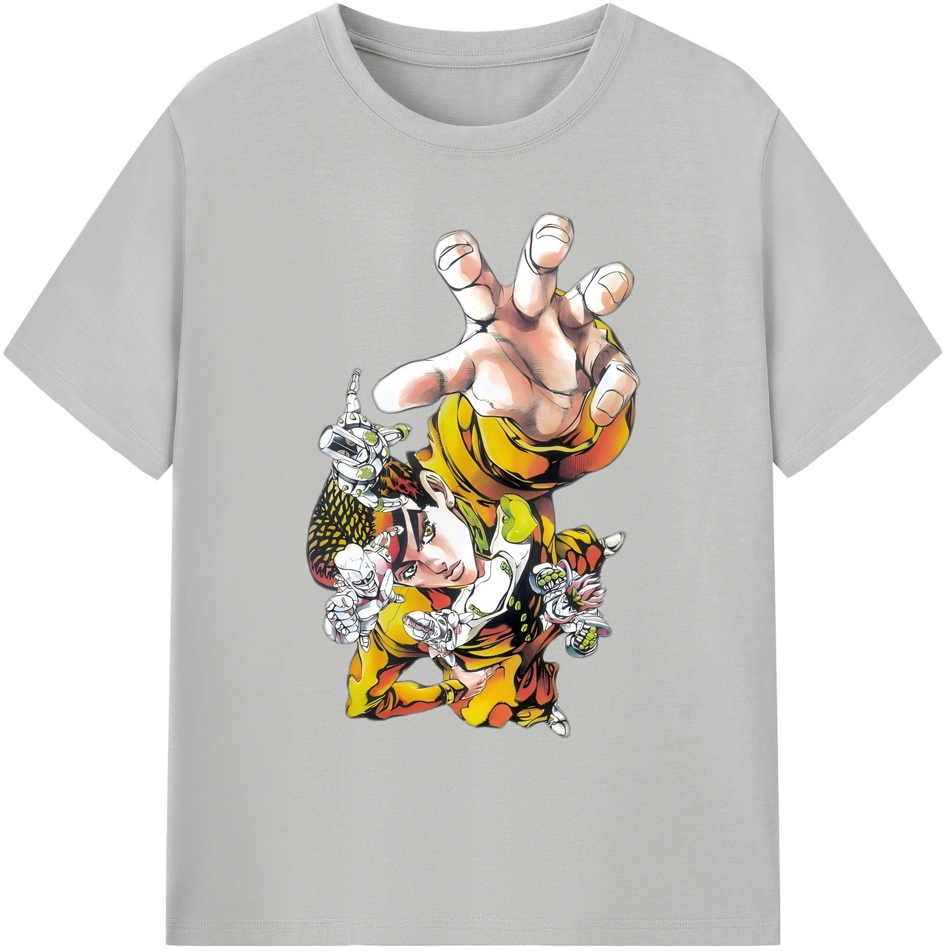 （画像用） ジョジョの奇妙な冒険 ひがしかた じょうすけ JoJo's Bizarre Adventure Higashikata Josuke 綿100％ メンズ半袖Tシャツ｜肌触りやわらか＆通気性