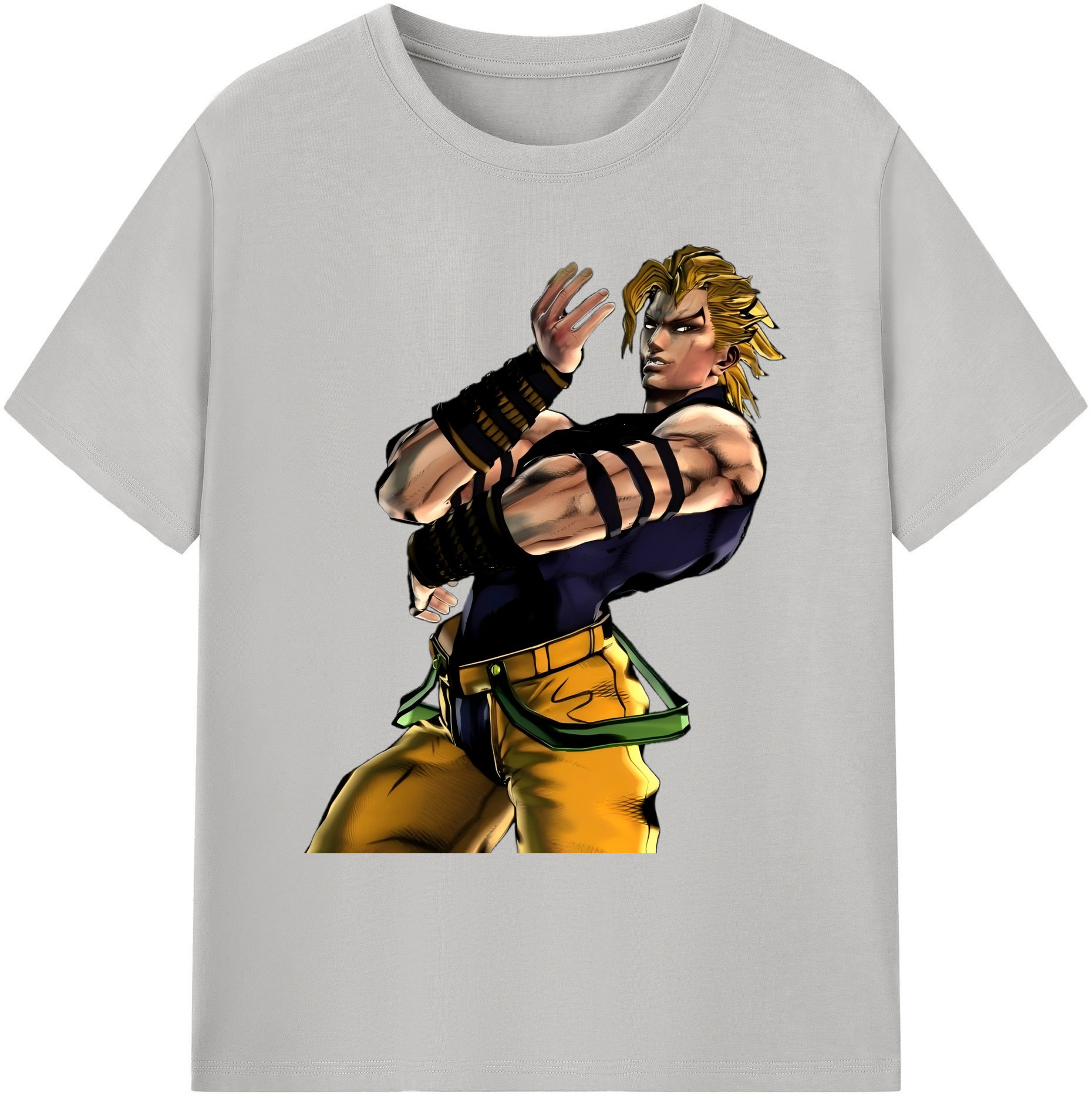 （画像用） ジョジョの奇妙な冒険 ディオ?ブランドー JoJo's Bizarre Adventure Dio Brando 綿100％ メンズ半袖Tシャツ｜肌触りやわらか＆通気性