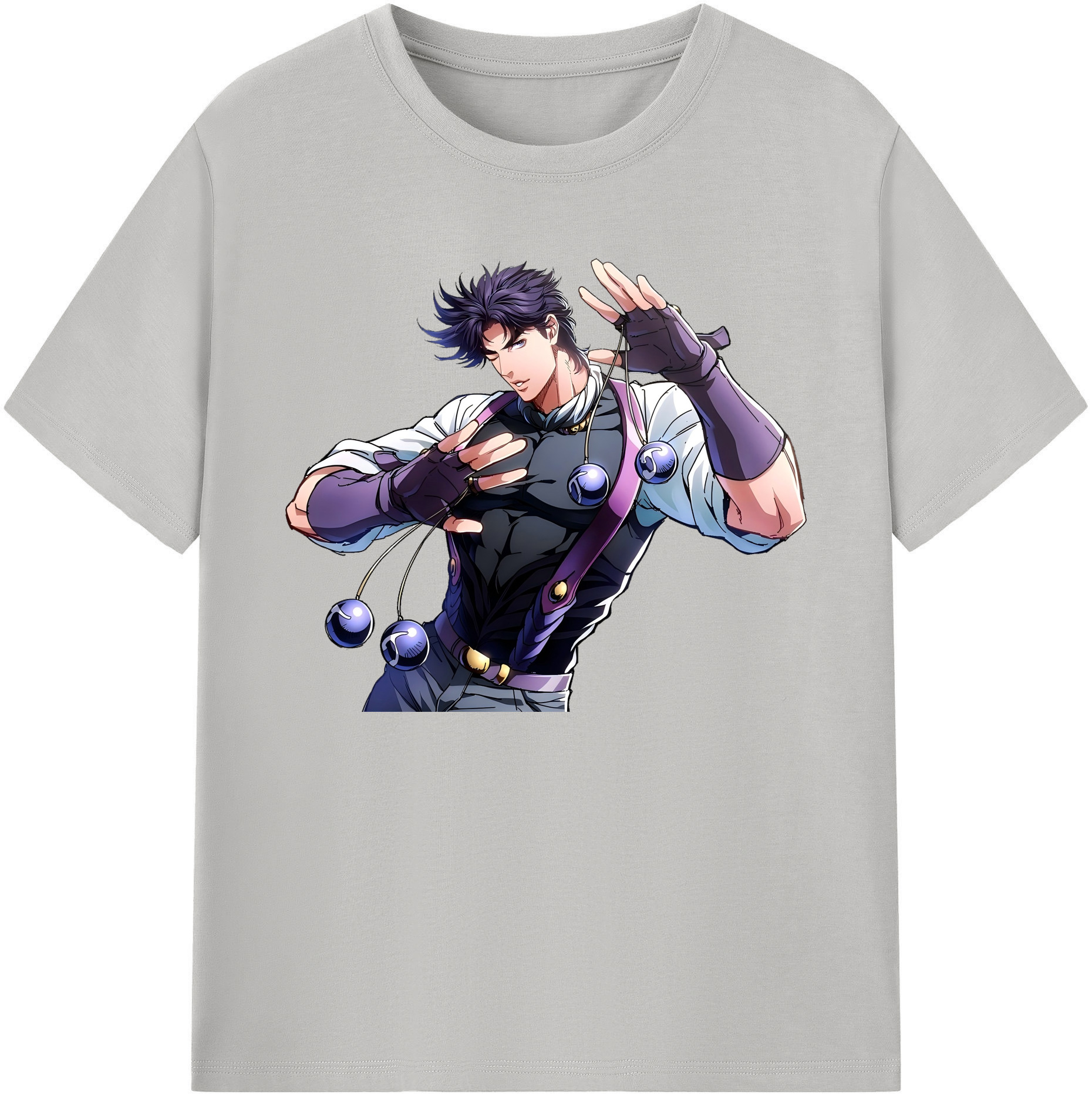 （画像用） ジョジョの奇妙な冒険 JoJo's Bizarre Adventure 綿100％ メンズ半袖Tシャツ｜肌触りやわらか＆通気性