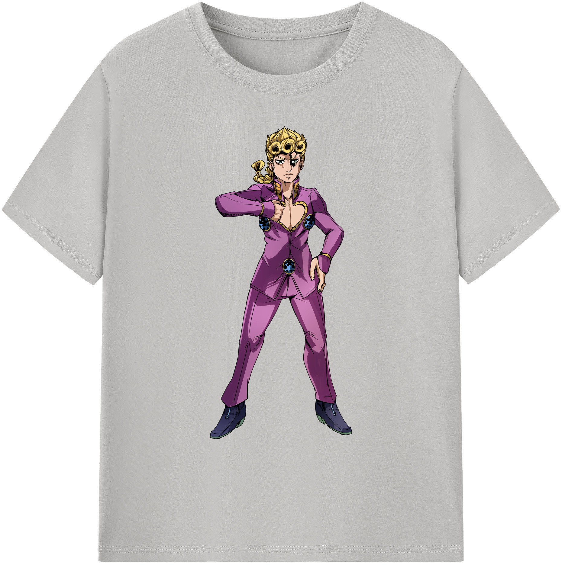 （画像用） ジョジョの奇妙な冒険 ジョルノ?ジョバァーナ JoJo's Bizarre Adventure Giorno Giovanna 綿100％ メンズ半袖Tシャツ｜肌触りやわらか＆通気性
