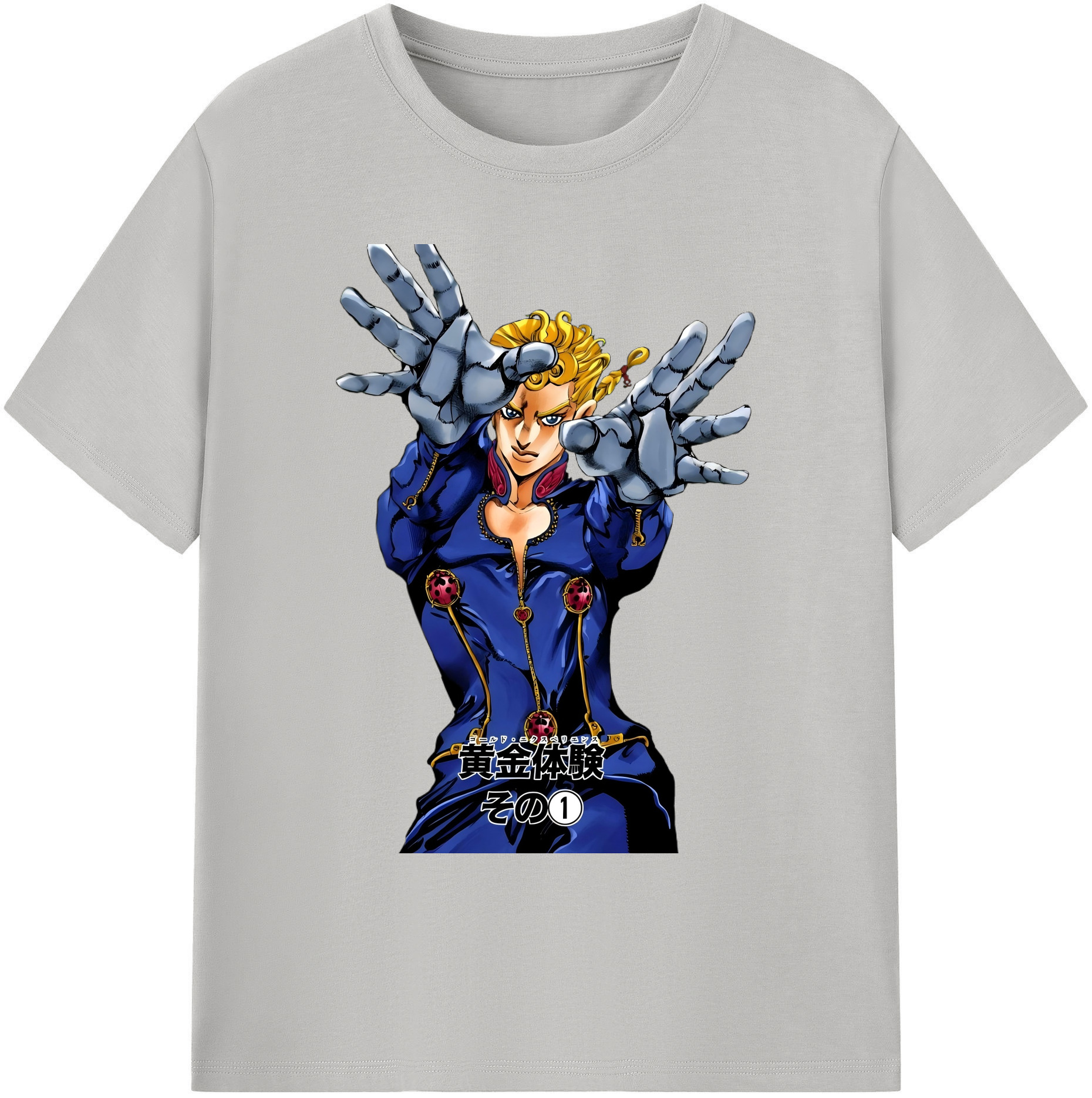 （画像用） ジョジョの奇妙な冒険 ジョルノ?ジョバァーナ JoJo's Bizarre Adventure Giorno Giovanna 綿100％ メンズ半袖Tシャツ｜肌触りやわらか＆通気性