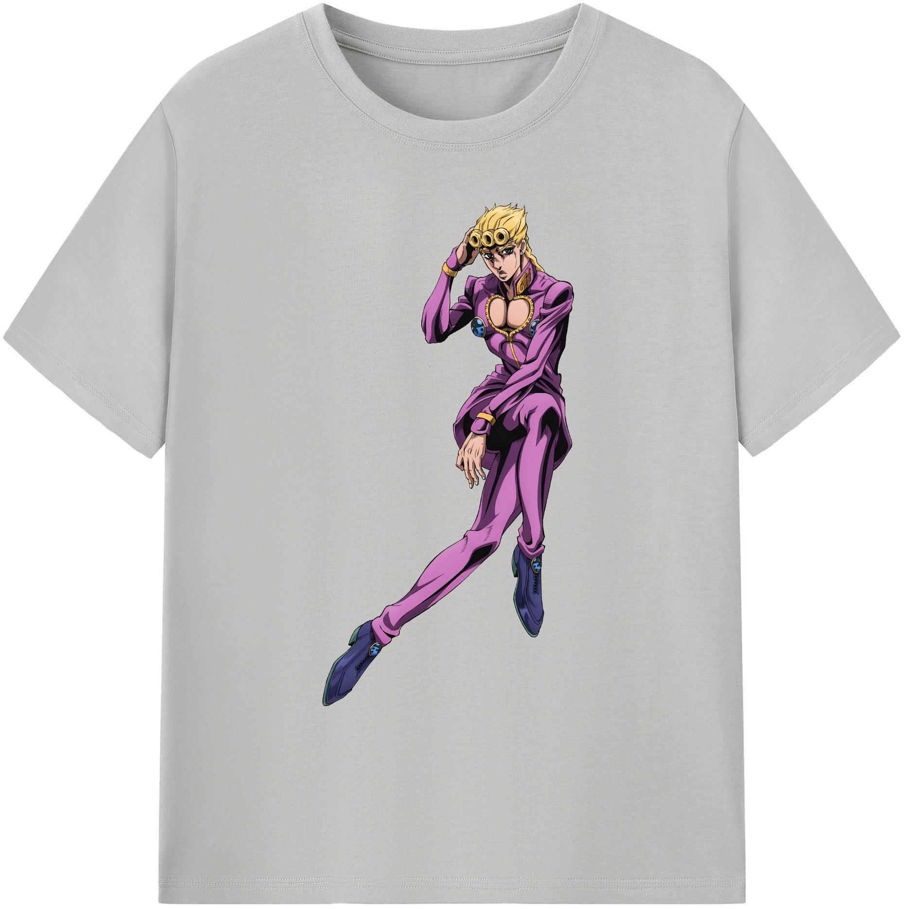 （画像用） ジョジョの奇妙な冒険 ジョルノ?ジョバァーナ JoJo's Bizarre Adventure Giorno Giovanna 綿100％ メンズ半袖Tシャツ｜肌触りやわらか＆通気性