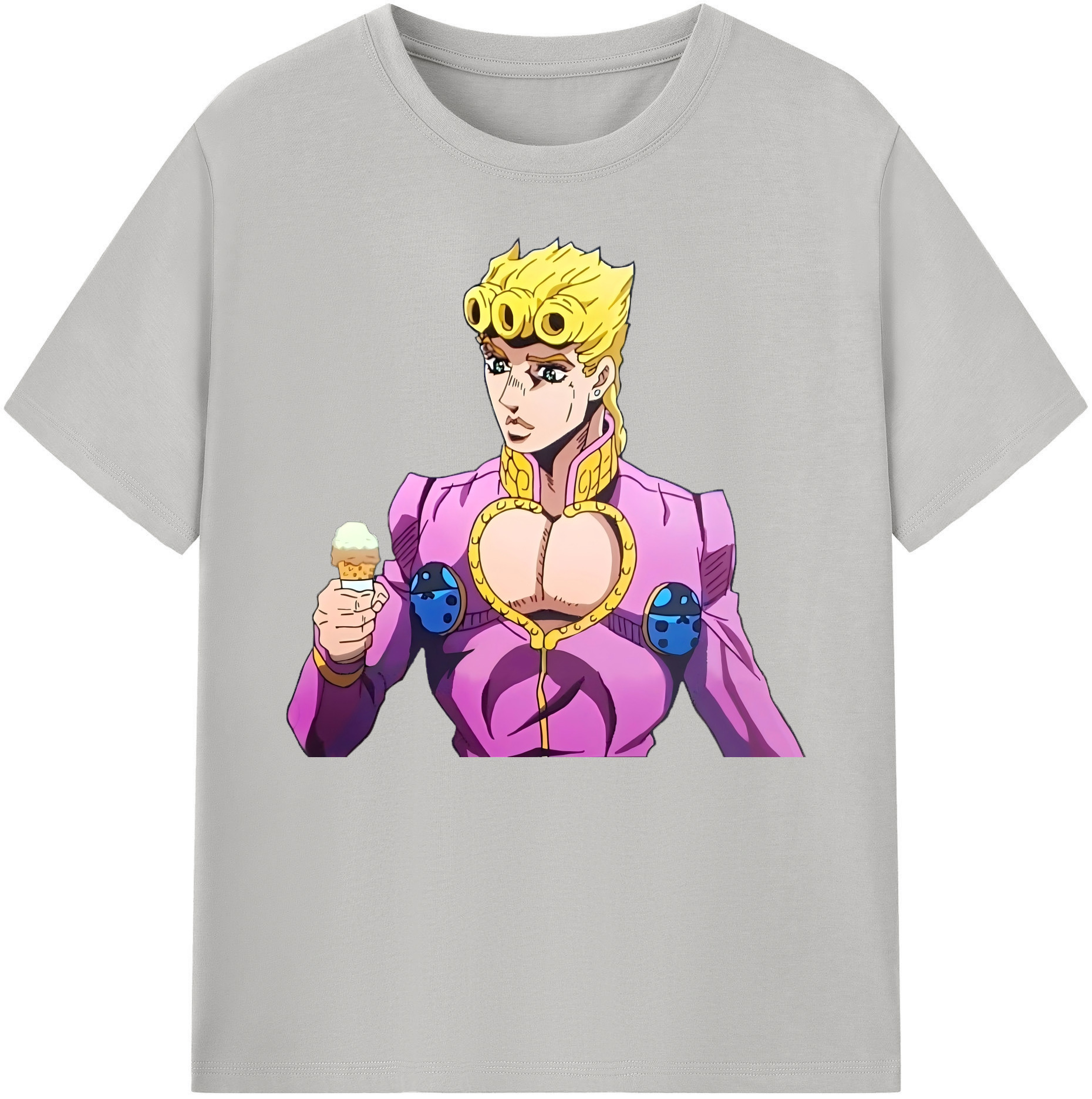 （画像用） ジョジョの奇妙な冒険 ジョルノ?ジョバァーナ JoJo's Bizarre Adventure Giorno Giovanna 綿100％ メンズ半袖Tシャツ｜肌触りやわらか＆通気性
