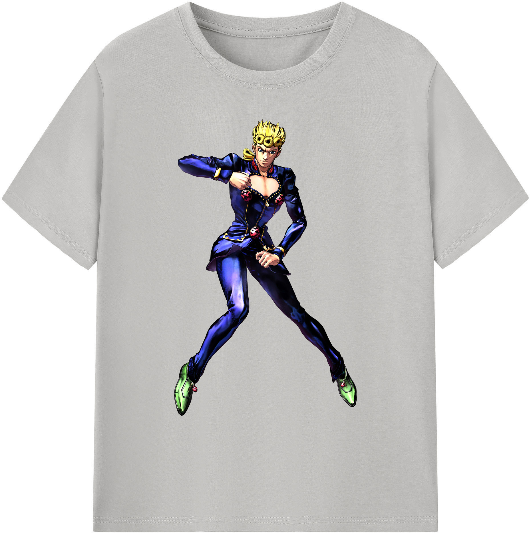（画像用） ジョジョの奇妙な冒険 ジョルノ?ジョバァーナ JoJo's Bizarre Adventure Giorno Giovanna 綿100％ メンズ半袖Tシャツ｜肌触りやわらか＆通気性