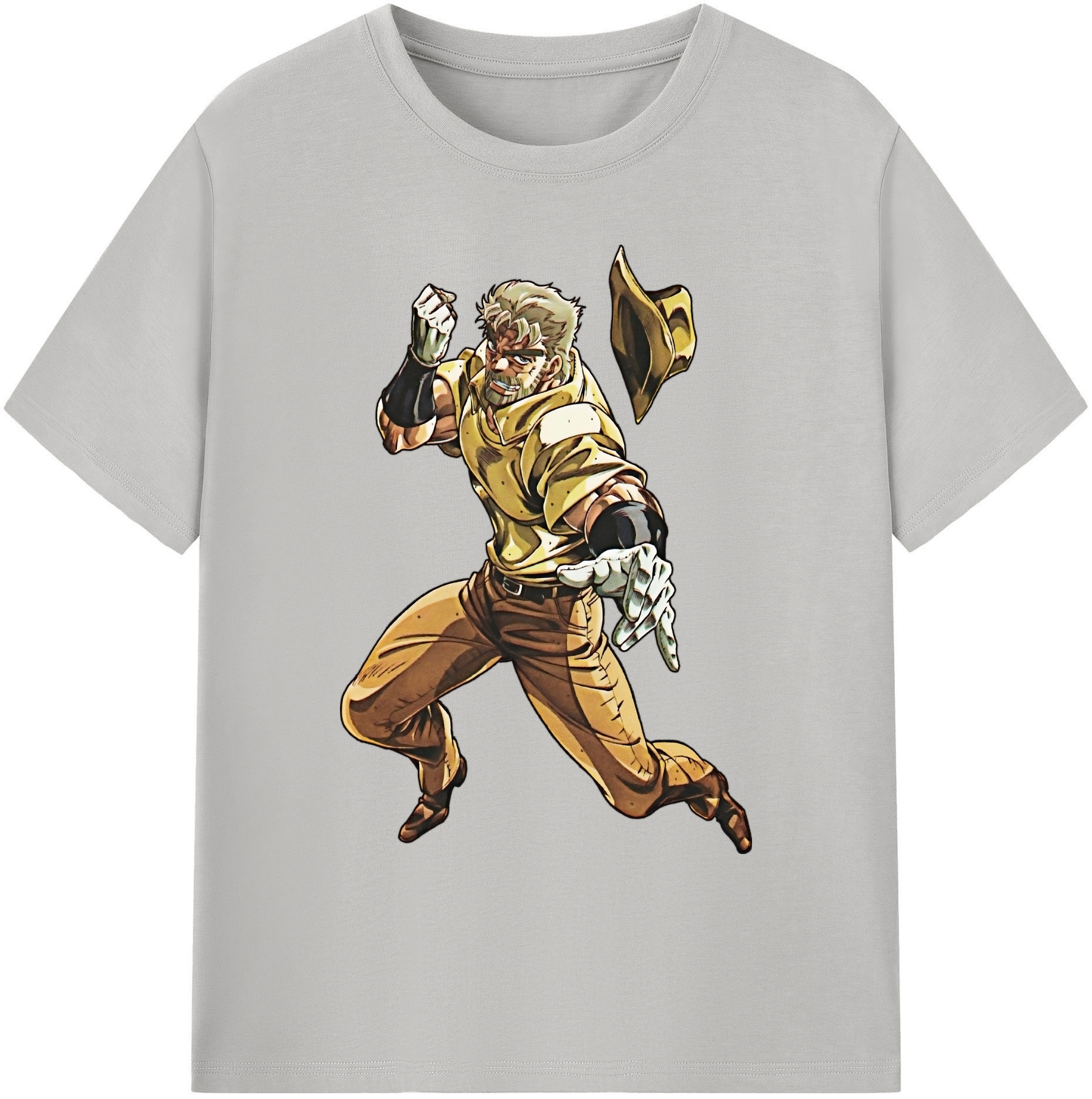 （画像用） ジョジョの奇妙な冒険 ジョセフ?ジョースター JoJo's Bizarre Adventure Joseph Joestar 綿100％ メンズ半袖Tシャツ｜肌触りやわらか＆通気性
