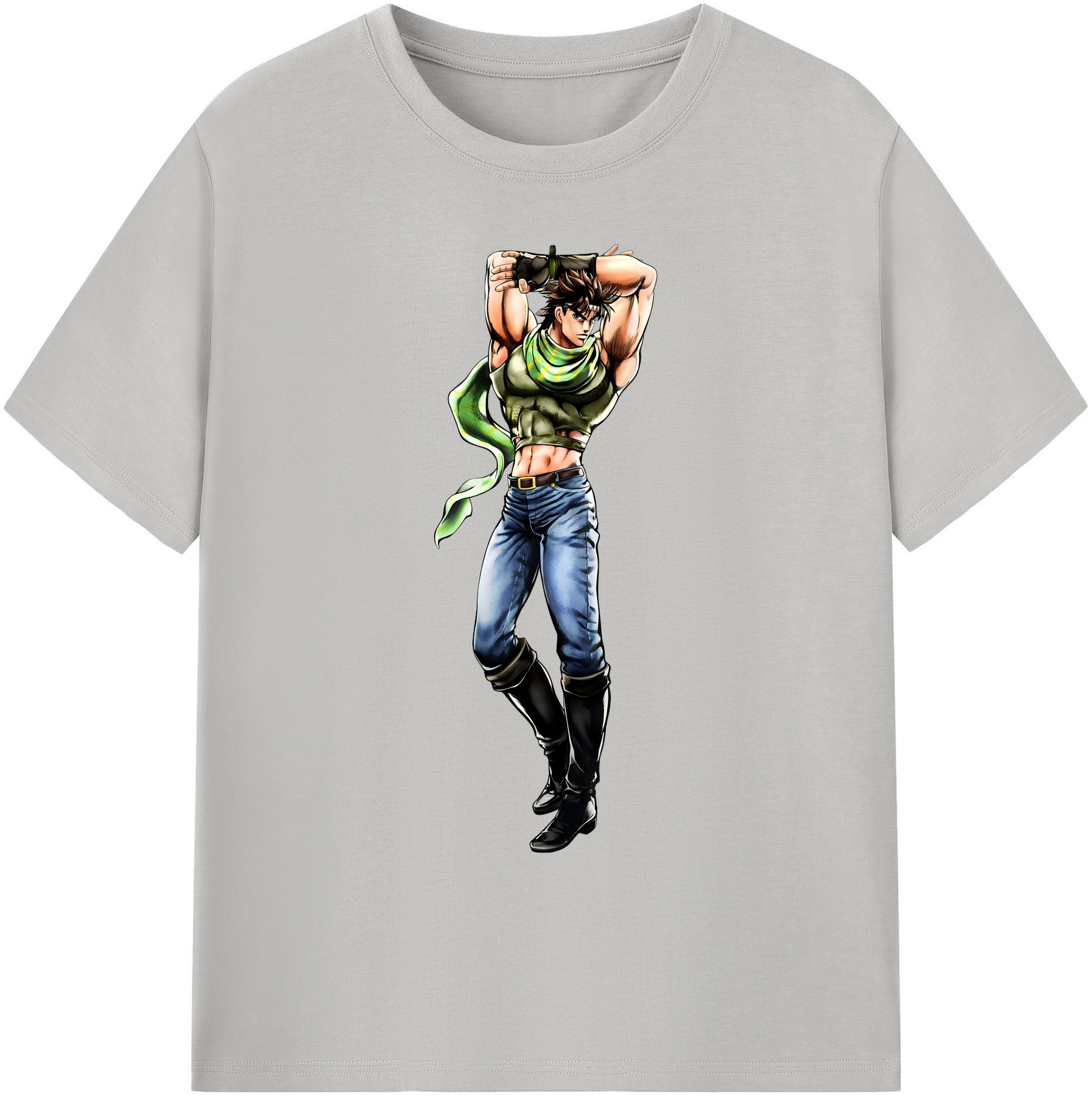 （画像用） ジョジョの奇妙な冒険 ジョセフ?ジョースター JoJo's Bizarre Adventure Joseph Joestar 綿100％ メンズ半袖Tシャツ｜肌触りやわらか＆通気性