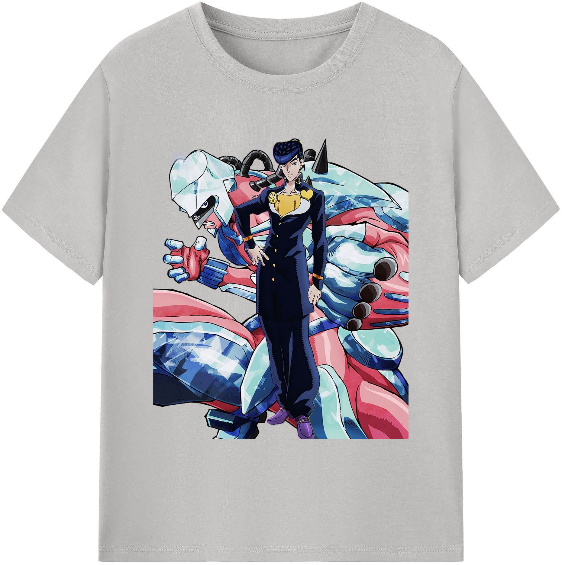 （画像用） ジョジョの奇妙な冒険 ひがしかた じょうすけ JoJo's Bizarre Adventure Higashikata Josuke 綿100％ メンズ半袖Tシャツ｜肌触りやわらか＆通気性