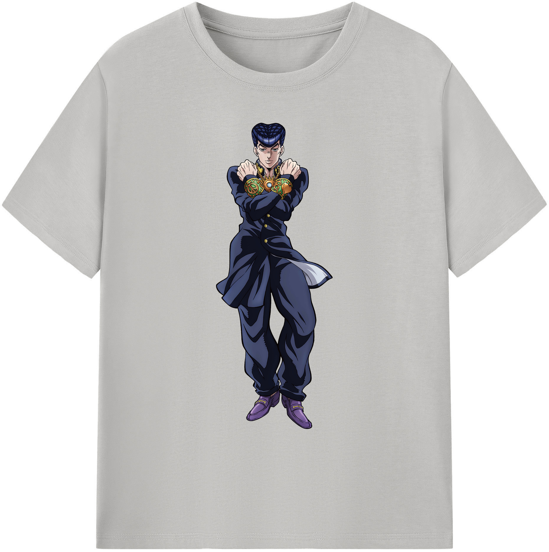 （画像用） ジョジョの奇妙な冒険 ひがしかた じょうすけ JoJo's Bizarre Adventure Higashikata Josuke 綿100％ メンズ半袖Tシャツ｜肌触りやわらか＆通気性