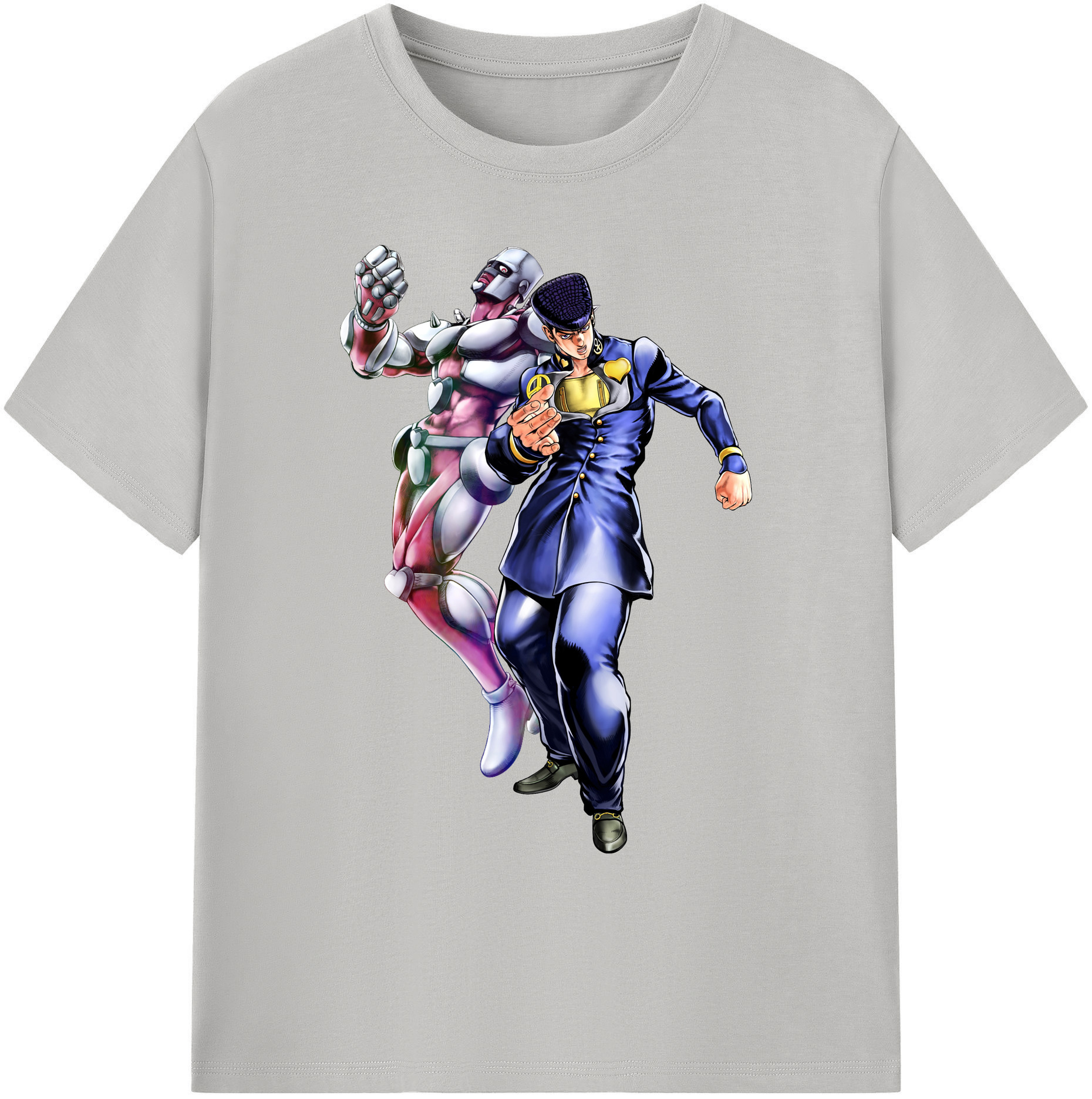 （画像用） ジョジョの奇妙な冒険 ひがしかた じょうすけ JoJo's Bizarre Adventure Higashikata Josuke 綿100％ メンズ半袖Tシャツ｜肌触りやわらか＆通気性