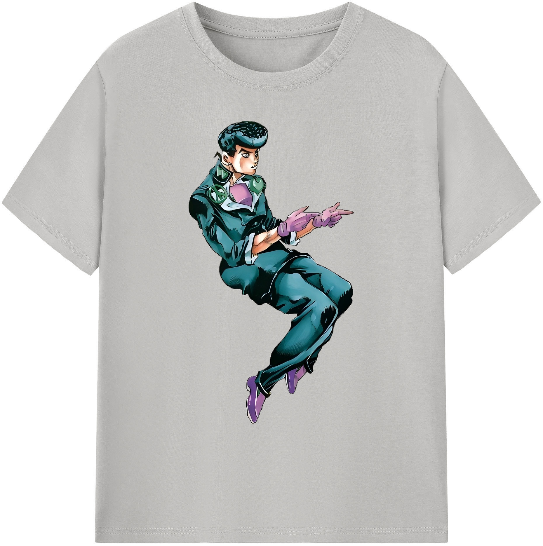 （画像用） ジョジョの奇妙な冒険 ひがしかた じょうすけ JoJo's Bizarre Adventure Higashikata Josuke 綿100％ メンズ半袖Tシャツ｜肌触りやわらか＆通気性