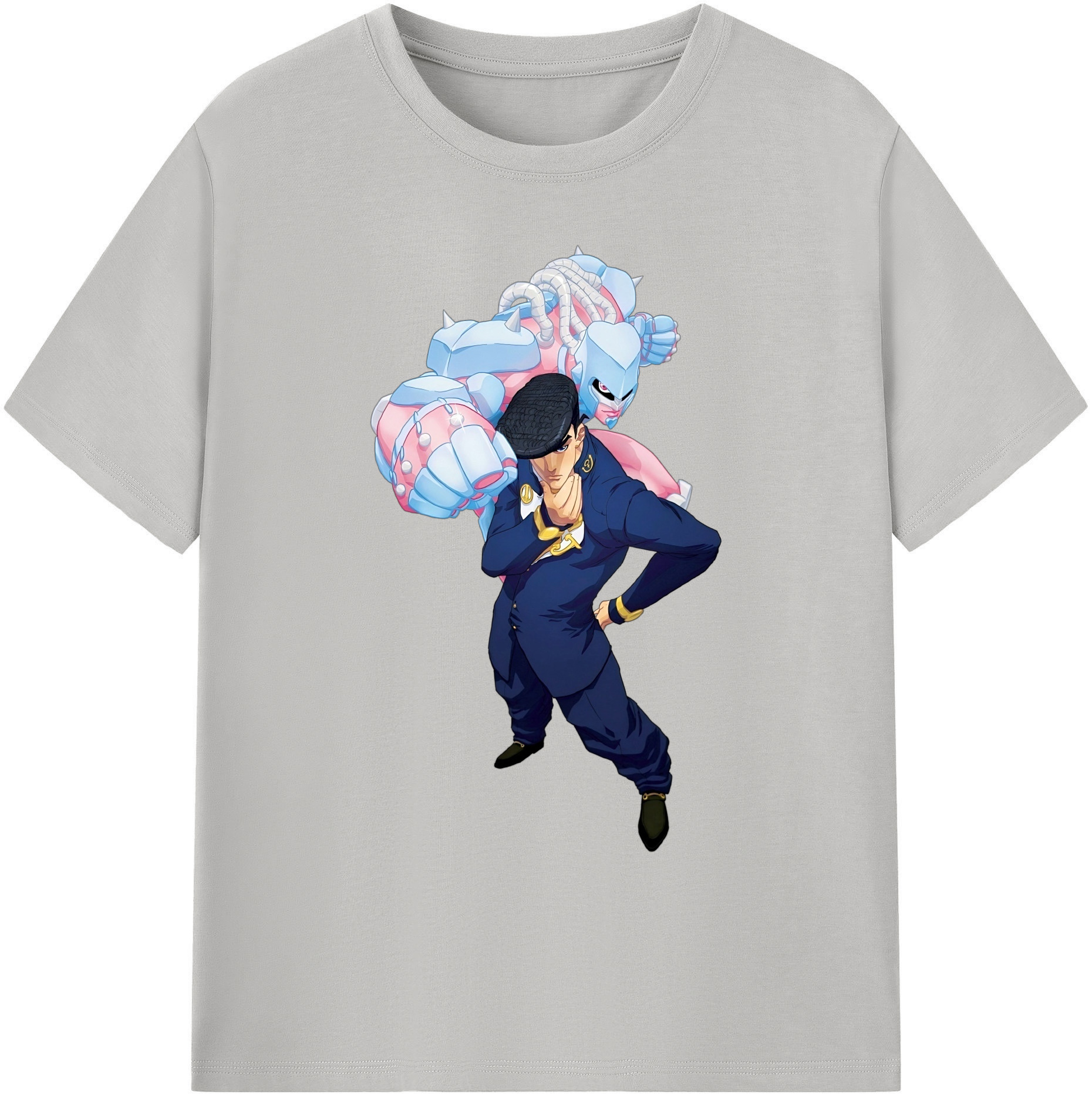 （画像用） ジョジョの奇妙な冒険 ひがしかた じょうすけ JoJo's Bizarre Adventure Higashikata Josuke 綿100％ メンズ半袖Tシャツ｜肌触りやわらか＆通気性