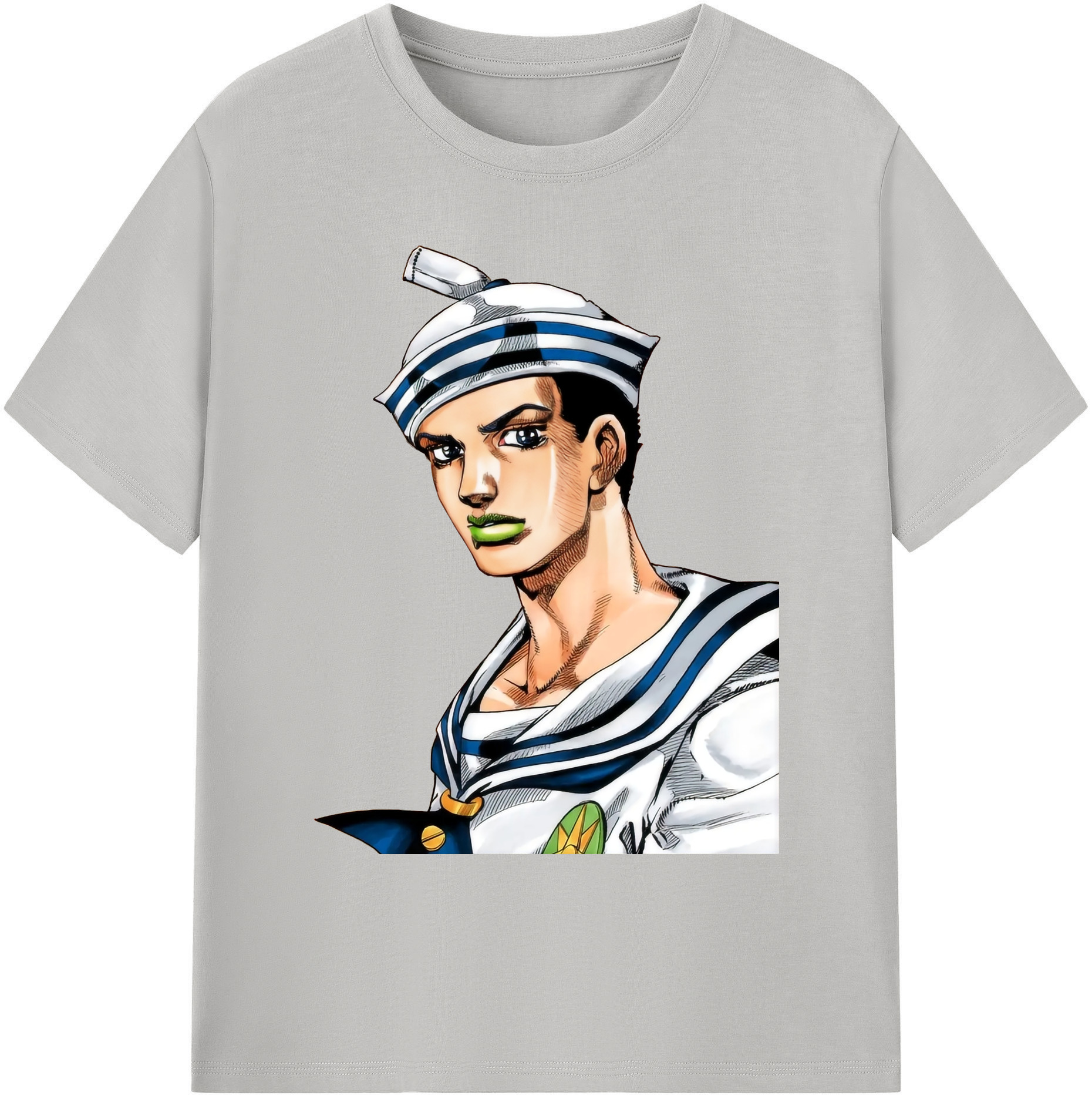 （画像用） ジョジョの奇妙な冒険 東方定助 JoJo's Bizarre Adventure Higashikata Josuke 綿100％ メンズ半袖Tシャツ｜肌触りやわらか＆通気性