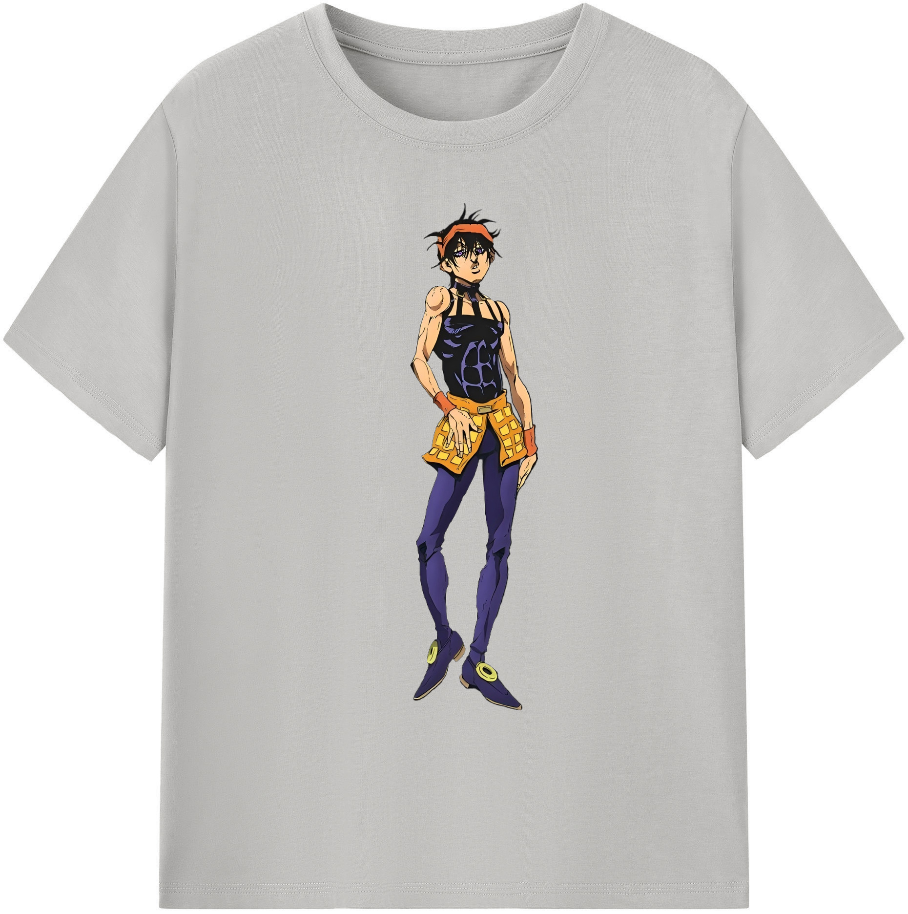 （画像用） ジョジョの奇妙な冒険 ナランチャ?ギルガ JoJo's Bizarre Adventure Narancia Ghirga 綿100％ メンズ半袖Tシャツ｜肌触りやわらか＆通気性